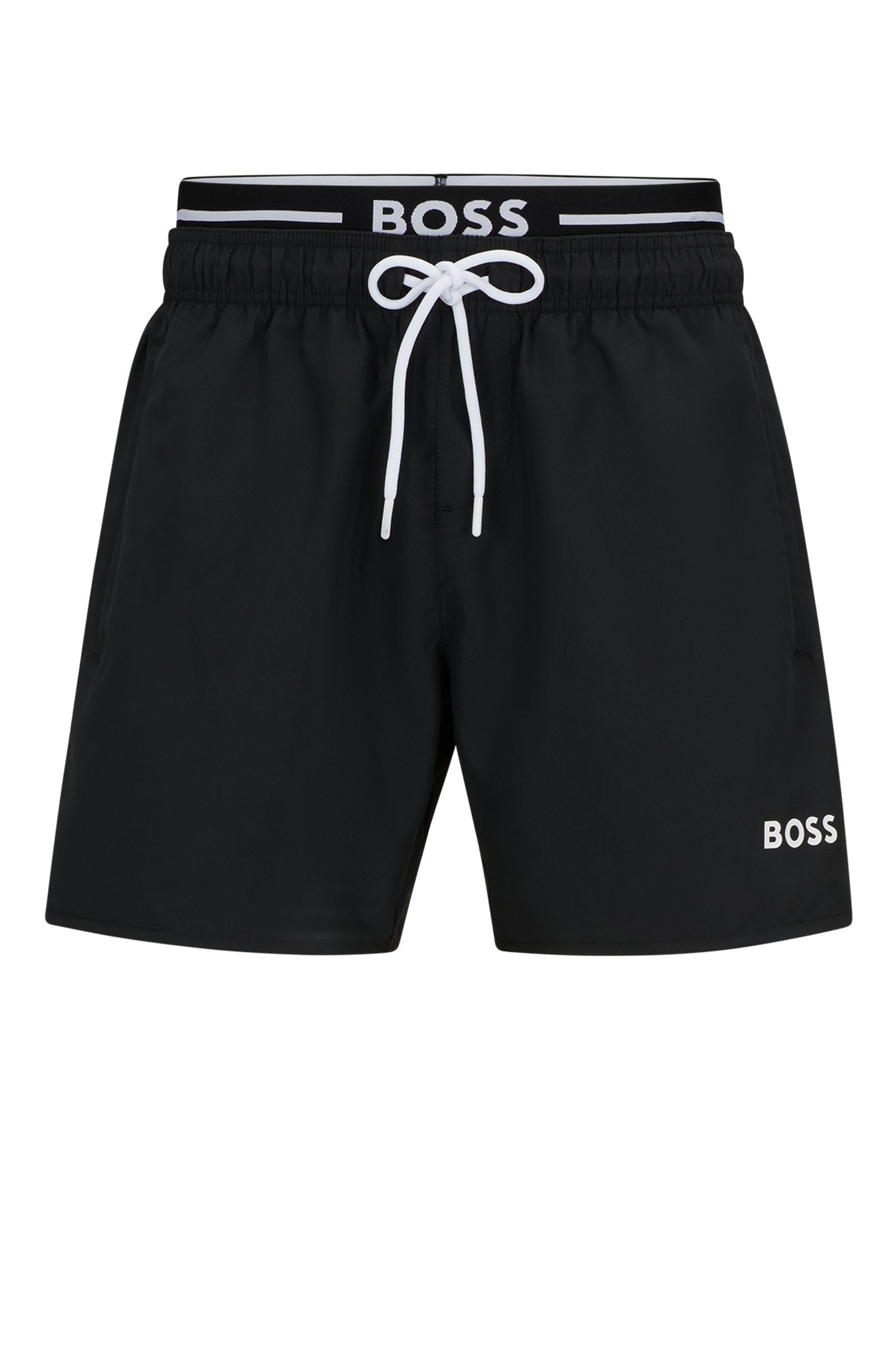 Boss Quick-Dry Swim Shorts In Recycled Fabric With Branding - Men