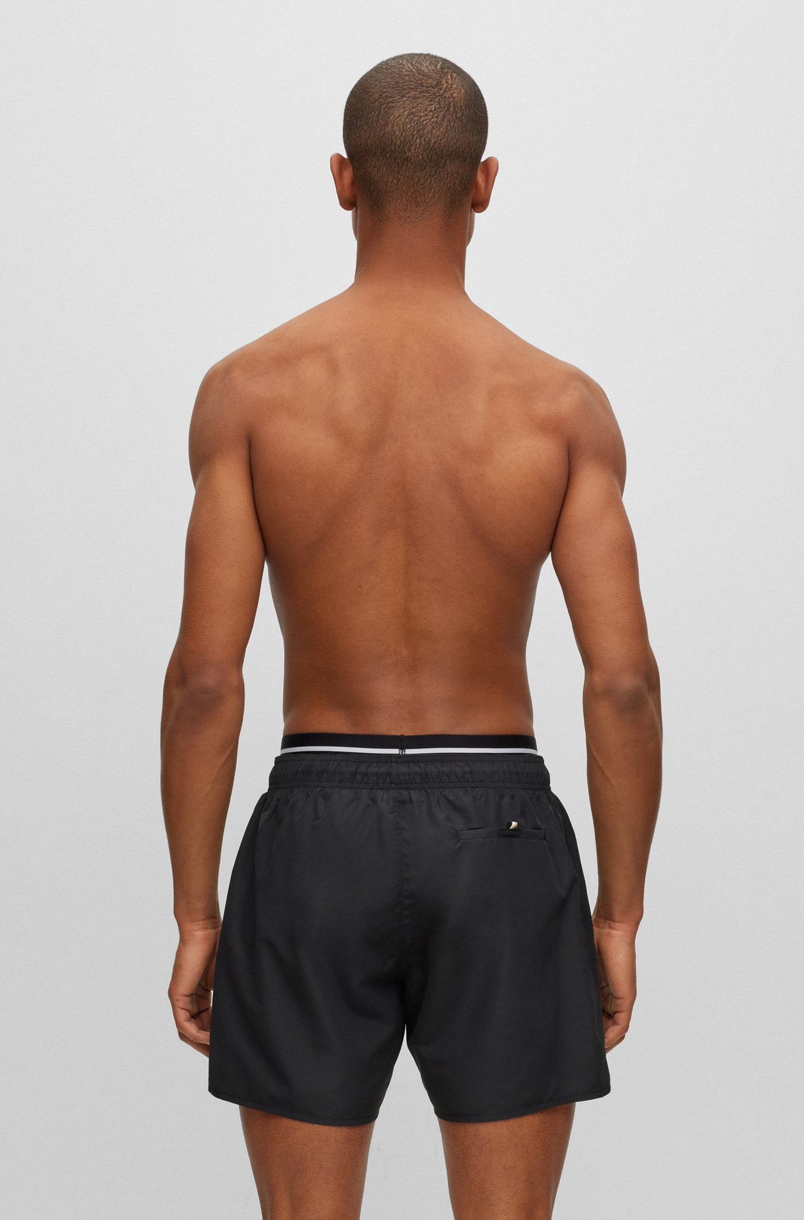 Boss Quick-Dry Swim Shorts In Recycled Fabric With Branding - Men