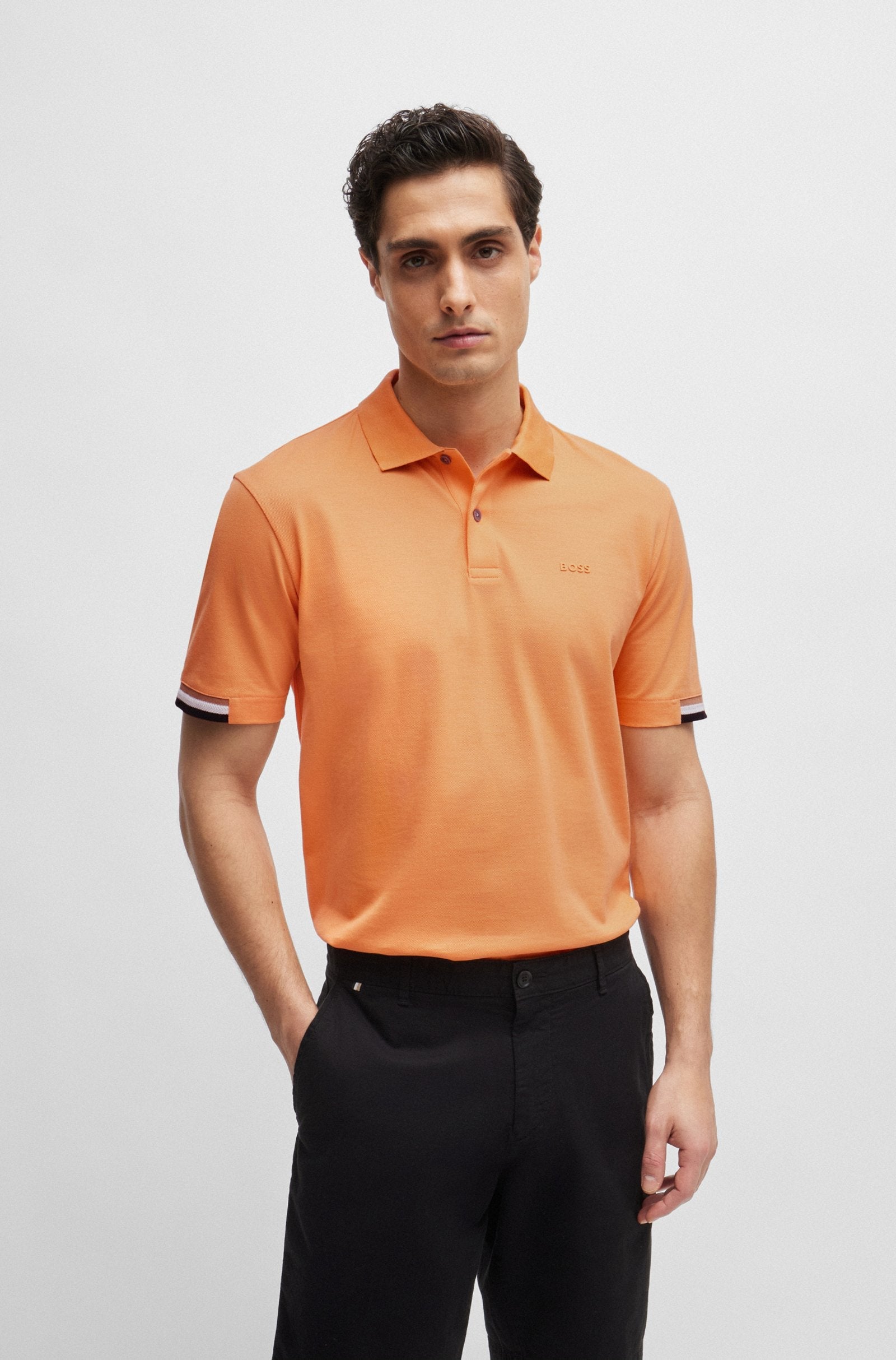 Boss Men Polo Shirts Orange- Oshoplin