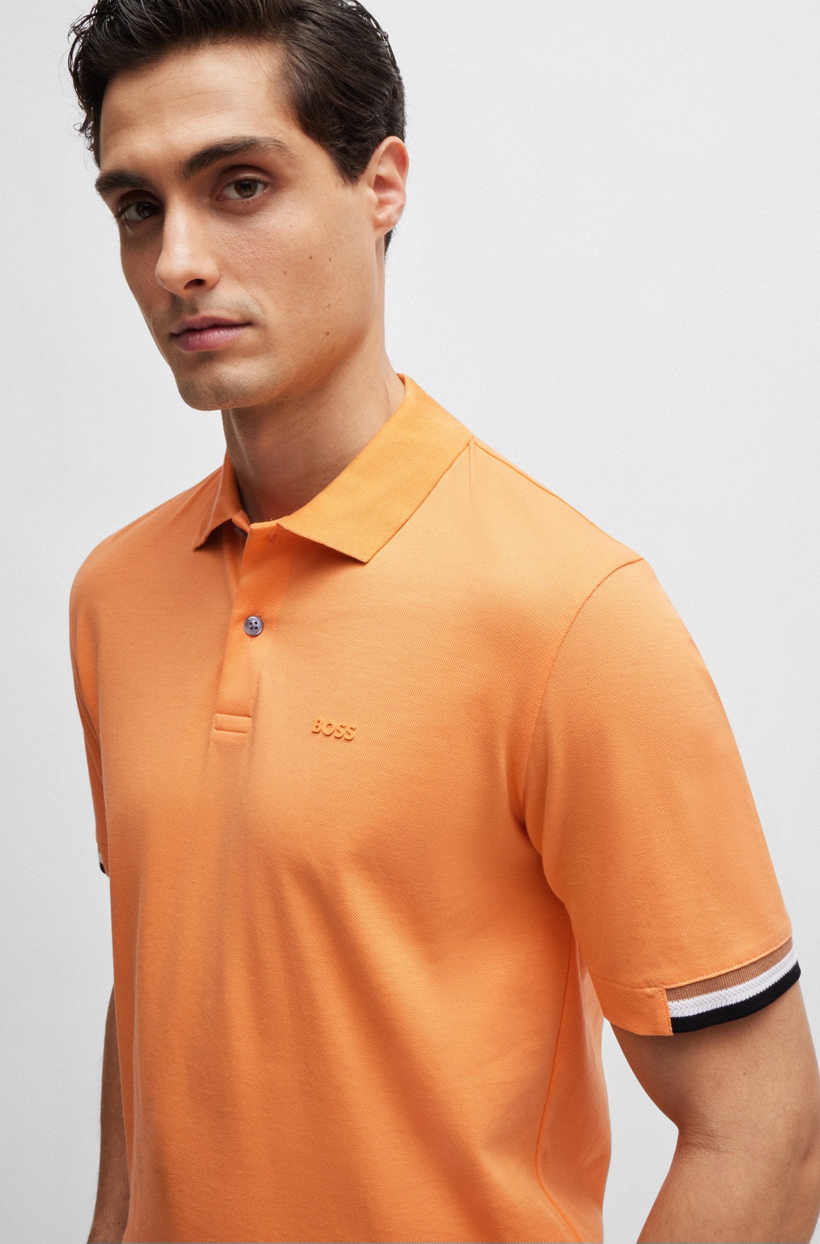 Boss Regular-Fit Polo Shirt With Rubberized Logo - Men