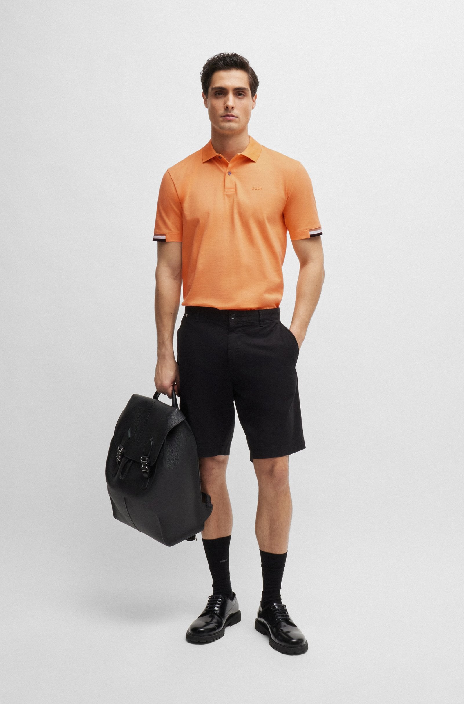 Boss Regular-Fit Polo Shirt With Rubberized Logo - Men