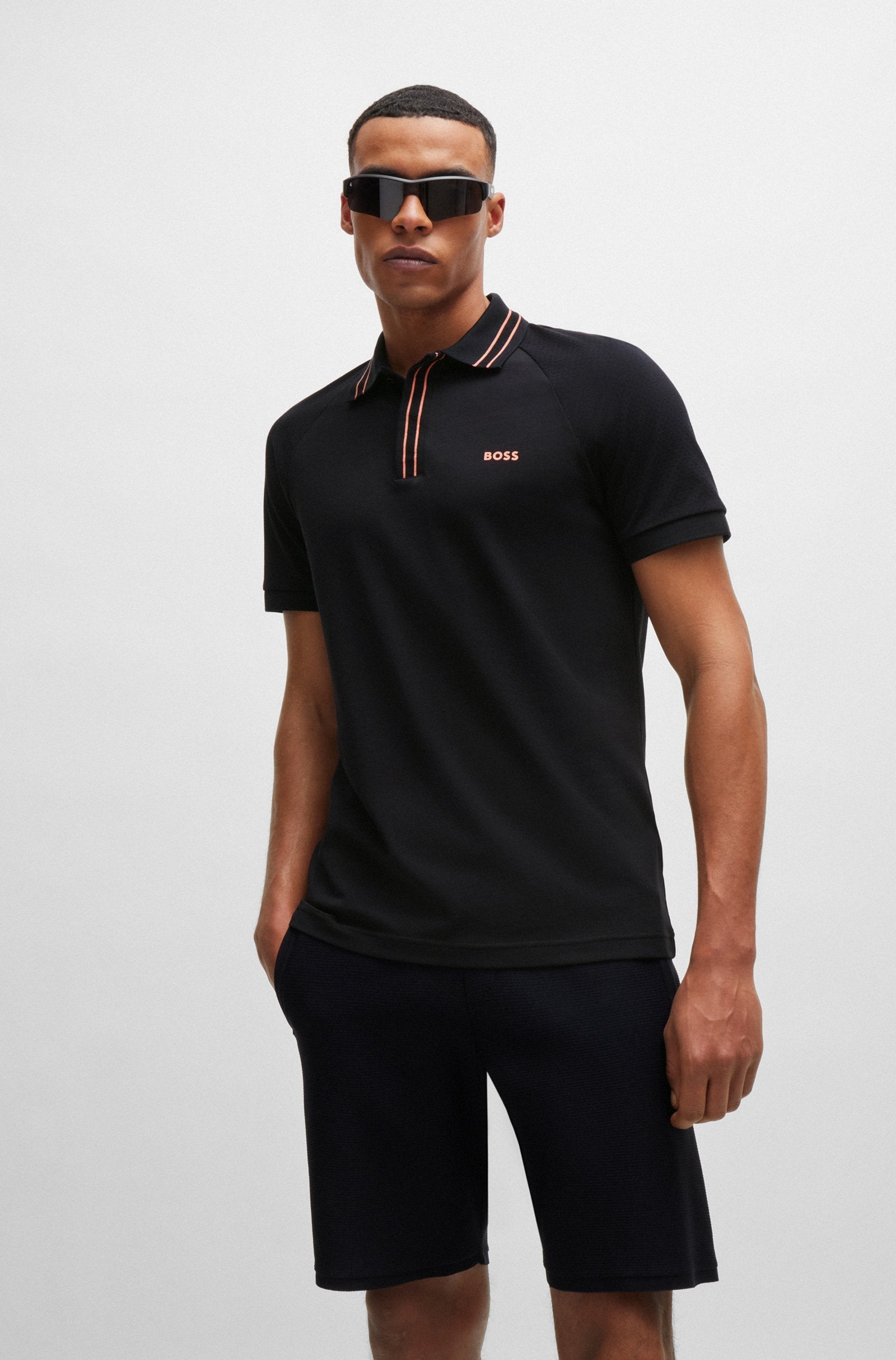 Boss Men Polo Shirts Black- Oshoplin