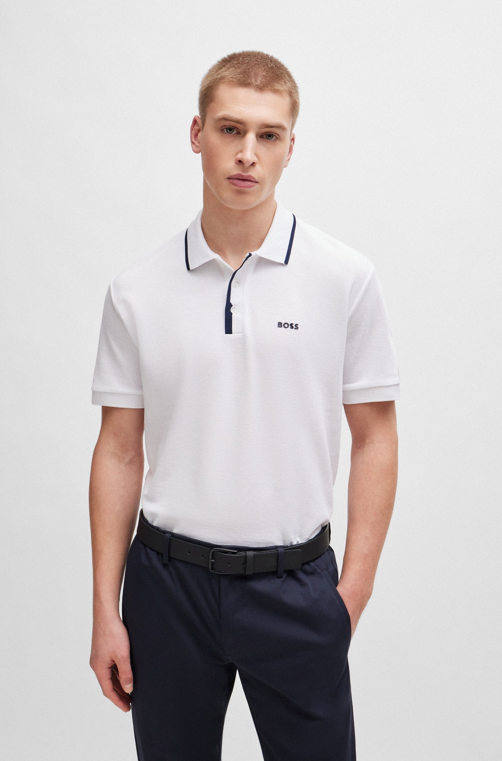 Boss Men Polo Shirts White- Oshoplin