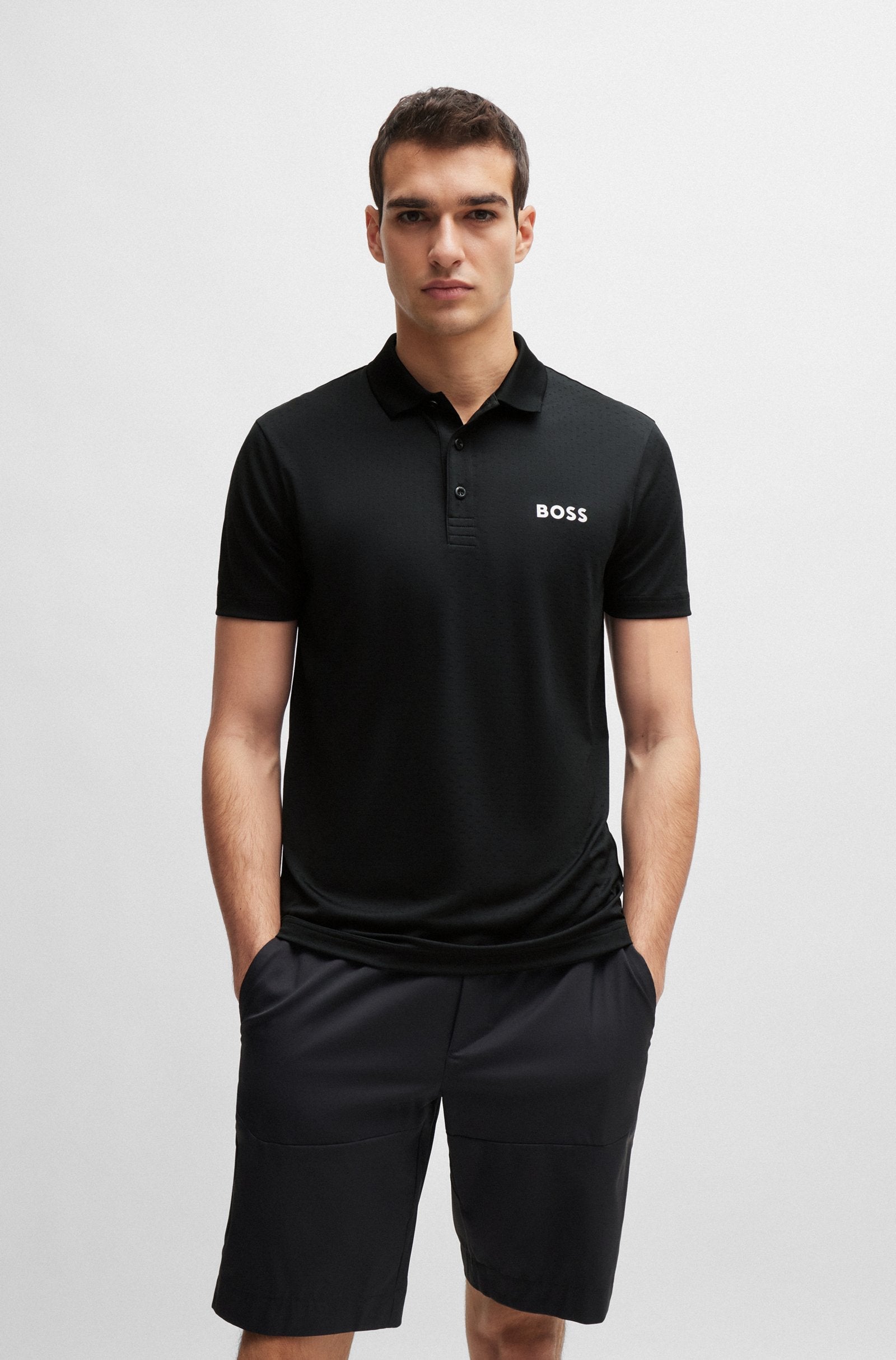 Boss Men Polo Shirts Black- Oshoplin