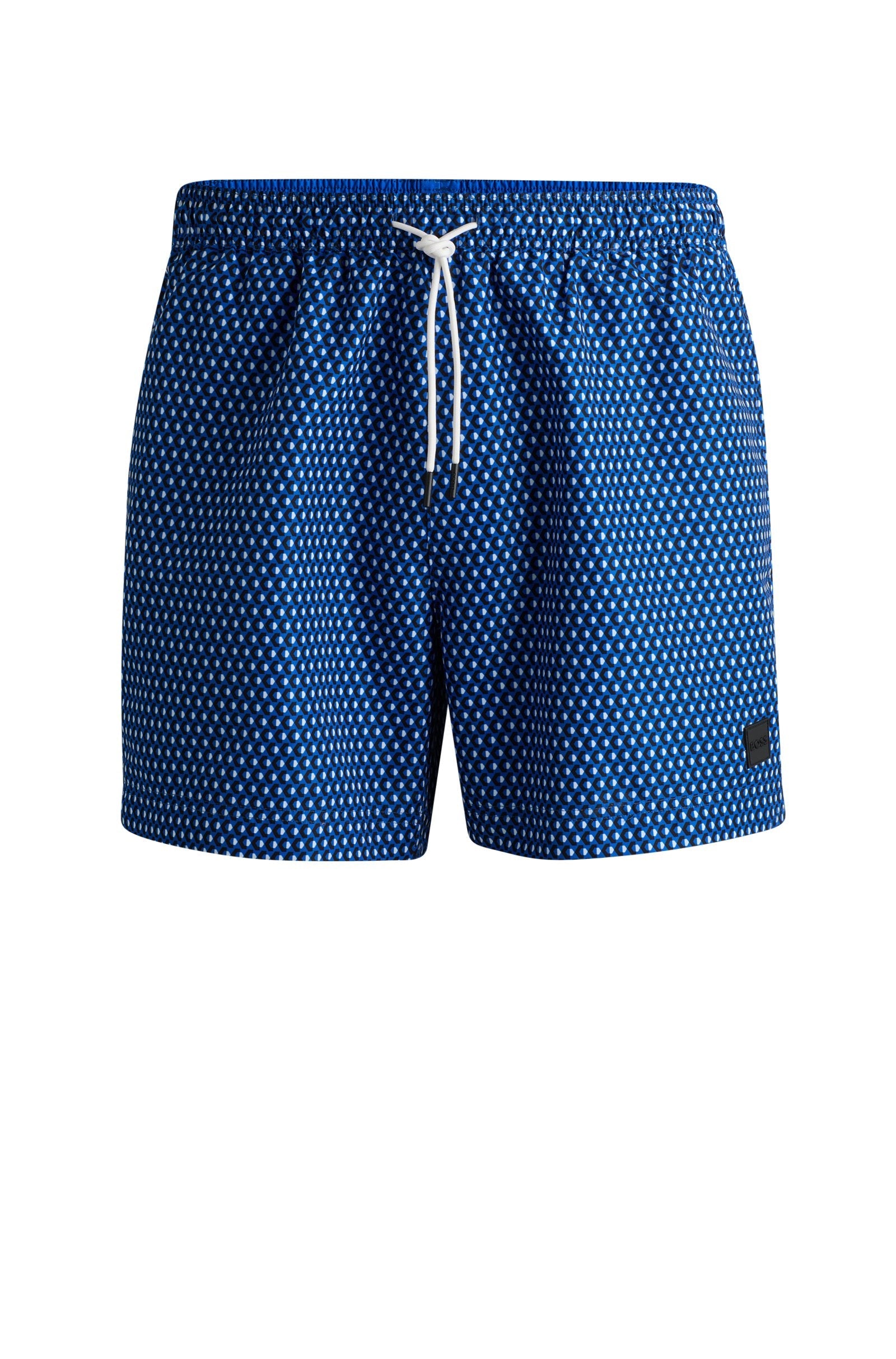 Boss Logo-Label Swim Shorts With Seasonal Pattern - Men