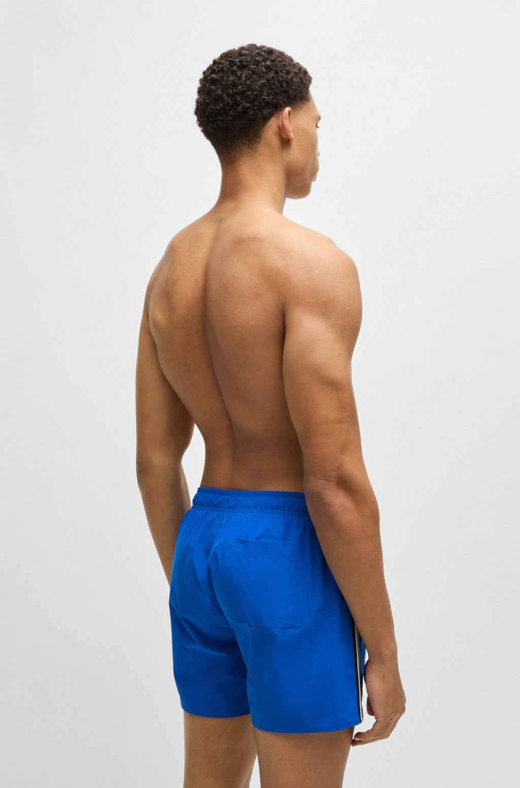 Boss Fully Lined Swim Shorts With Signature Stripe - Men