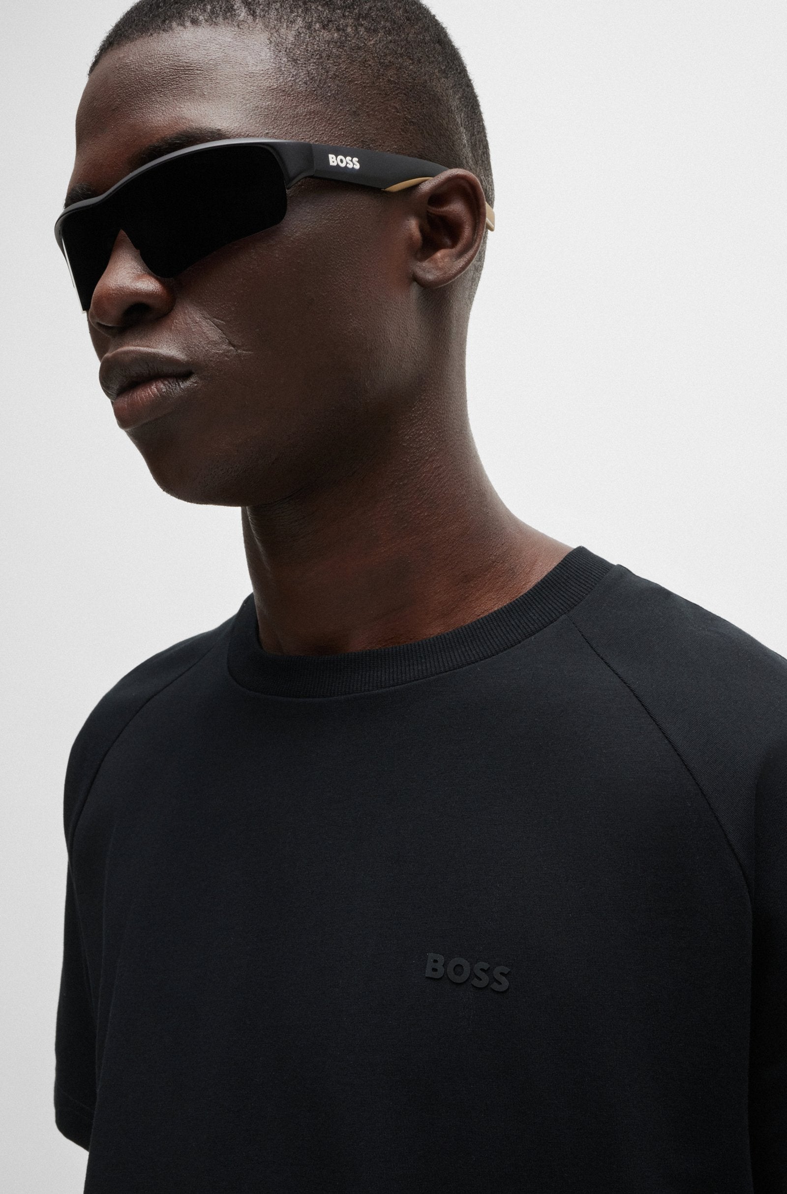 Boss Stretch-Cotton Relaxed-Fit T-Shirt With Logo Prints - Men