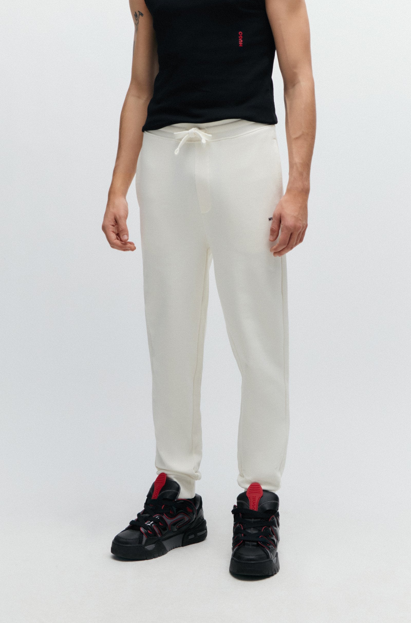 Hugo Cotton-Terry Tracksuit Bottoms With Logo Print - Men