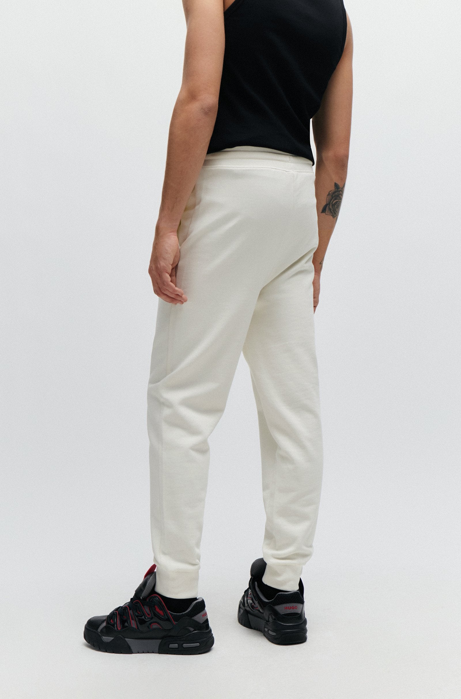 Hugo Cotton-Terry Tracksuit Bottoms With Logo Print - Men