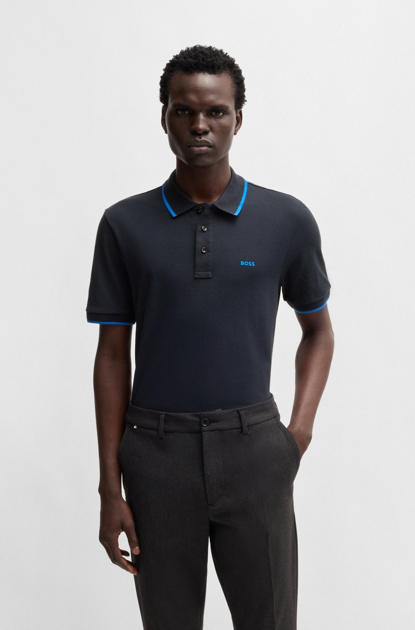 Boss Men Polo Shirts Dark Blue- Oshoplin