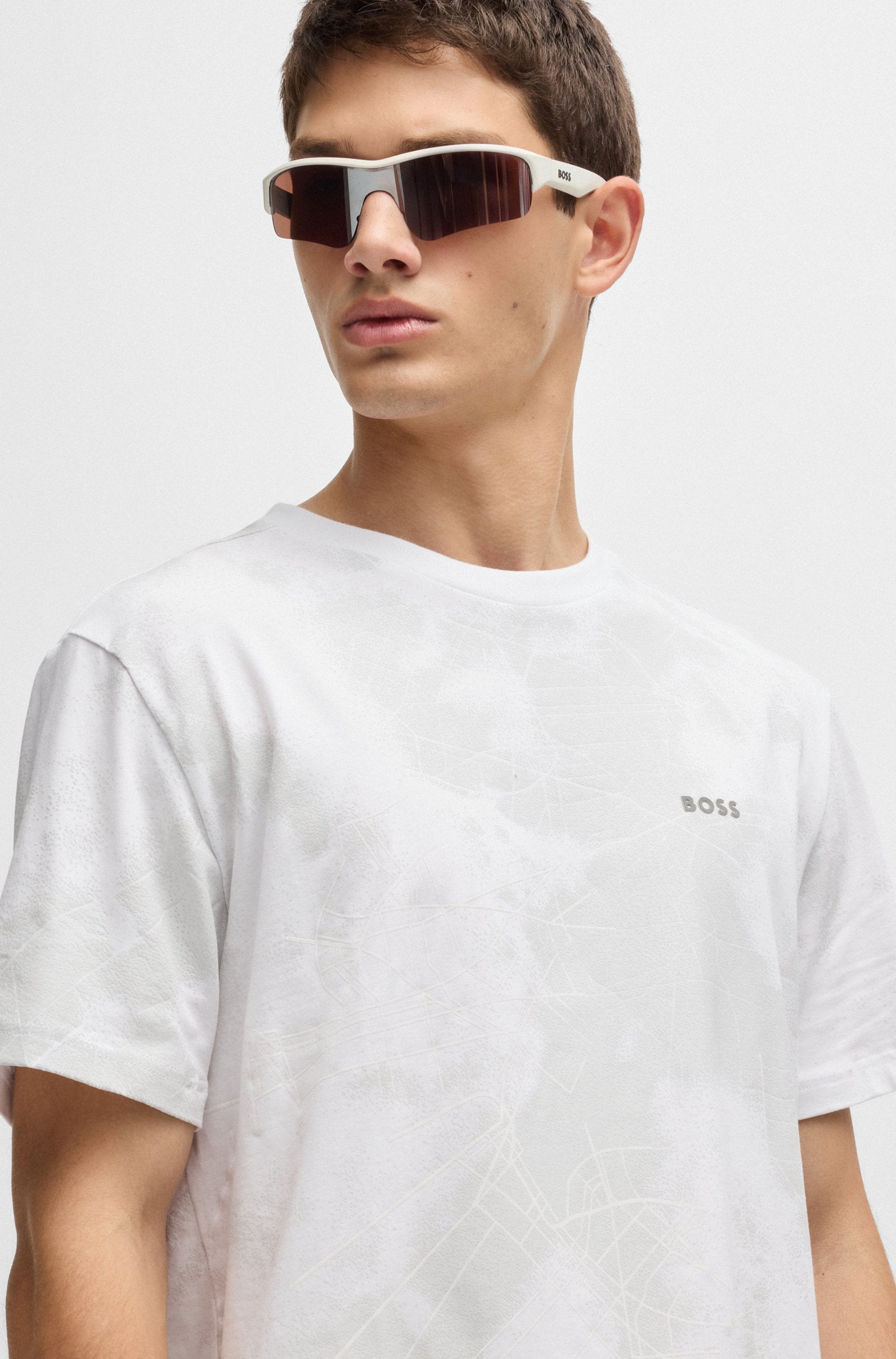 Boss Relaxed-Fit T-Shirt With Decorative Reflective Print - Men