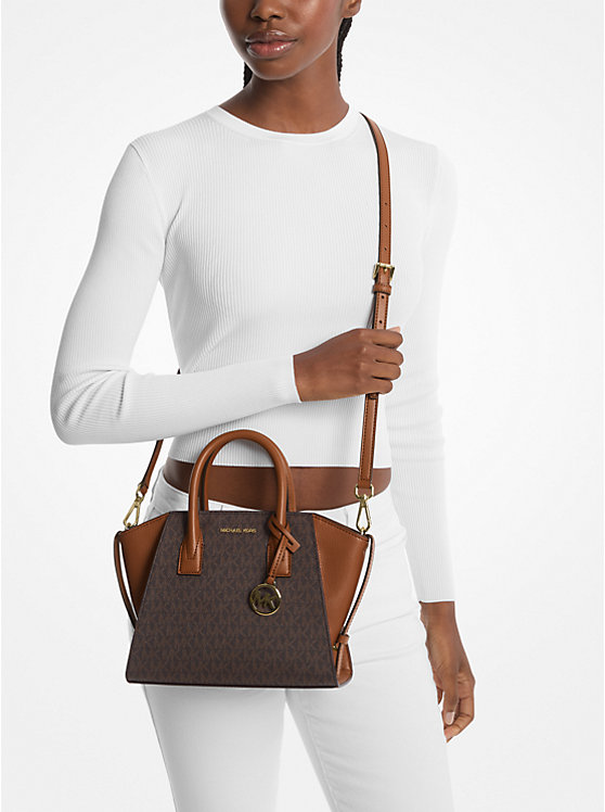 Michael Kors Avril Small Logo and Leather Satchel - Women