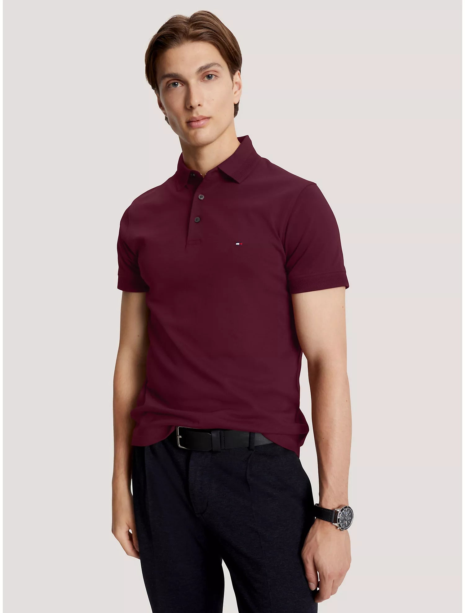 Tommy Hilfiger Men Polo Shirts Deep Rouge- Oshoplin