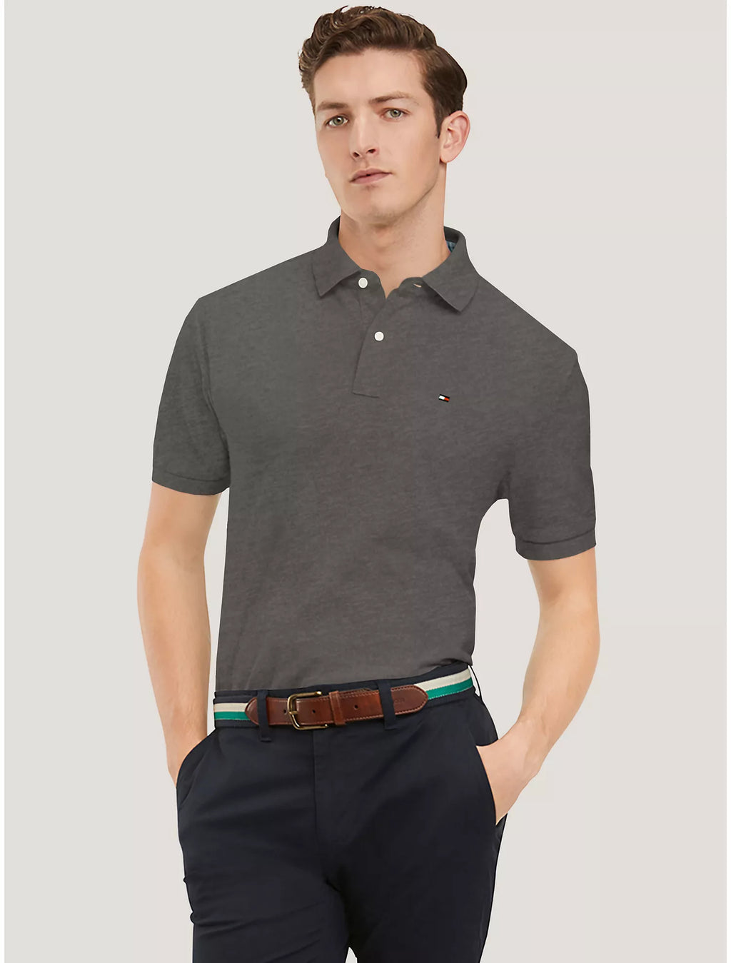 Tommy Hilfiger Men Polo Shirts Grey Heather- Oshoplin