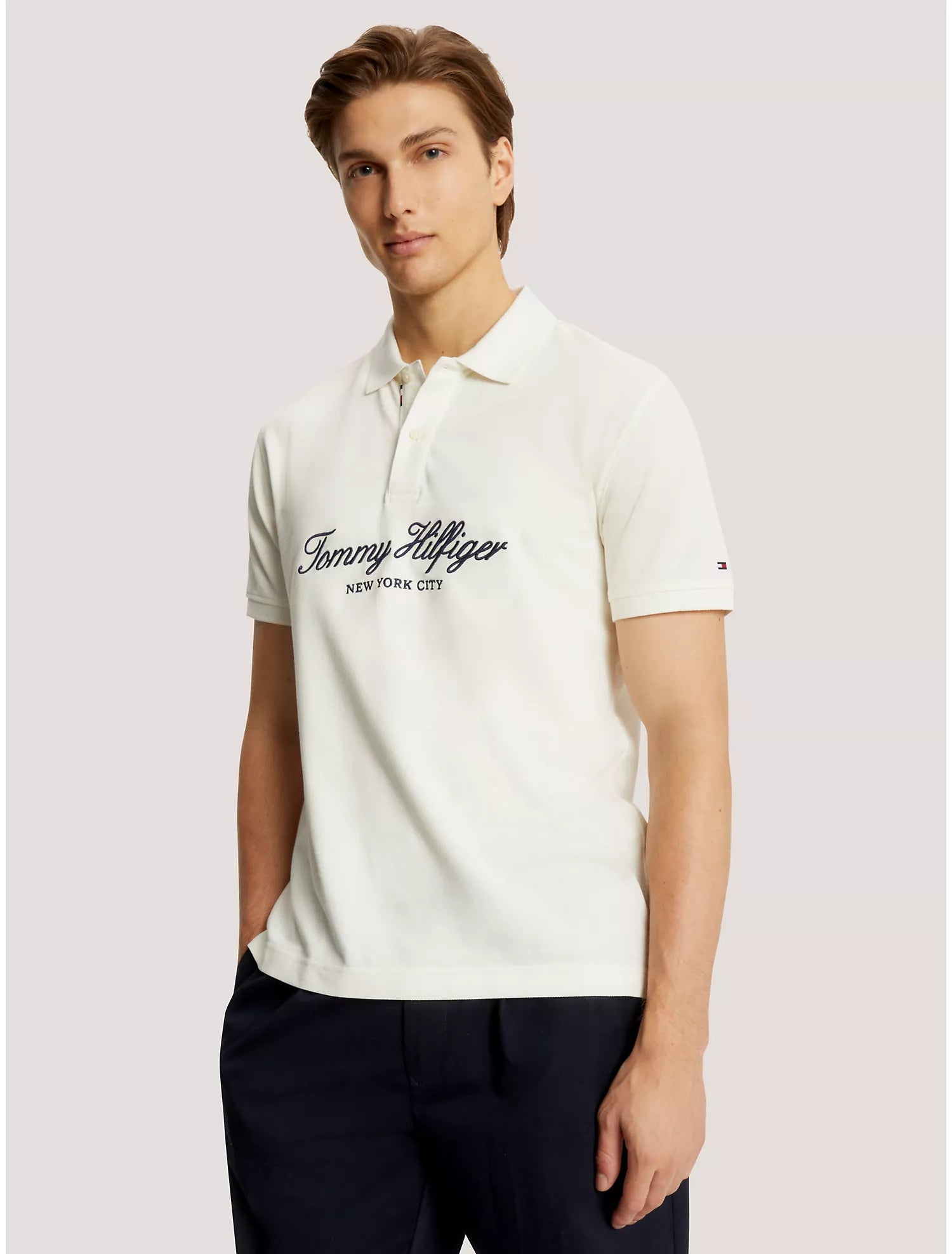 Tommy Hilfiger Men Polo Shirts White Suede- Oshoplin