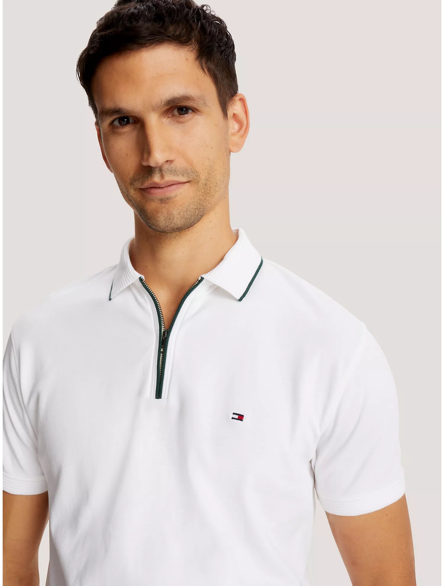 Tommy Hilfiger Regular Fit Interlock Zip Polo - Men
