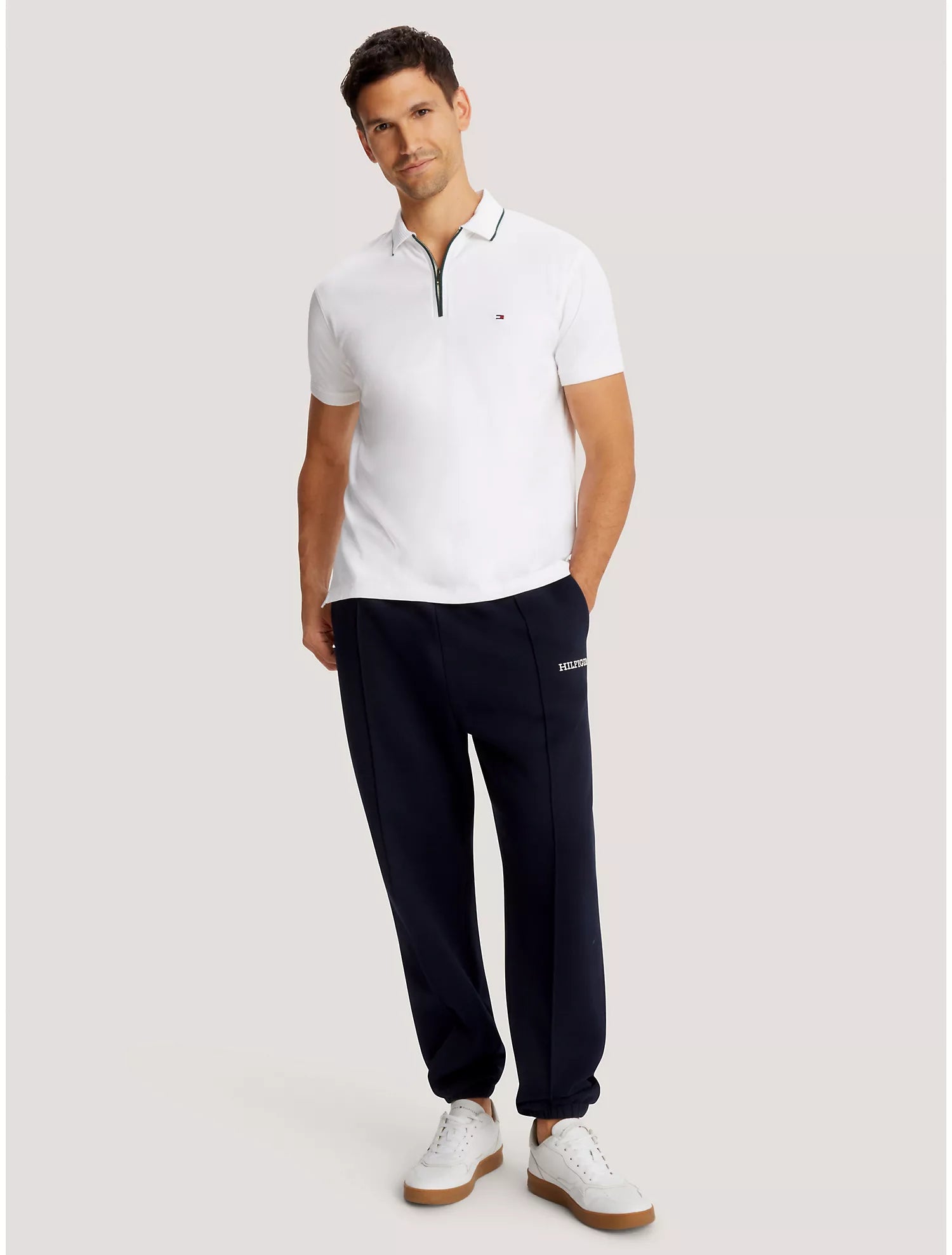 Tommy Hilfiger Regular Fit Interlock Zip Polo - Men