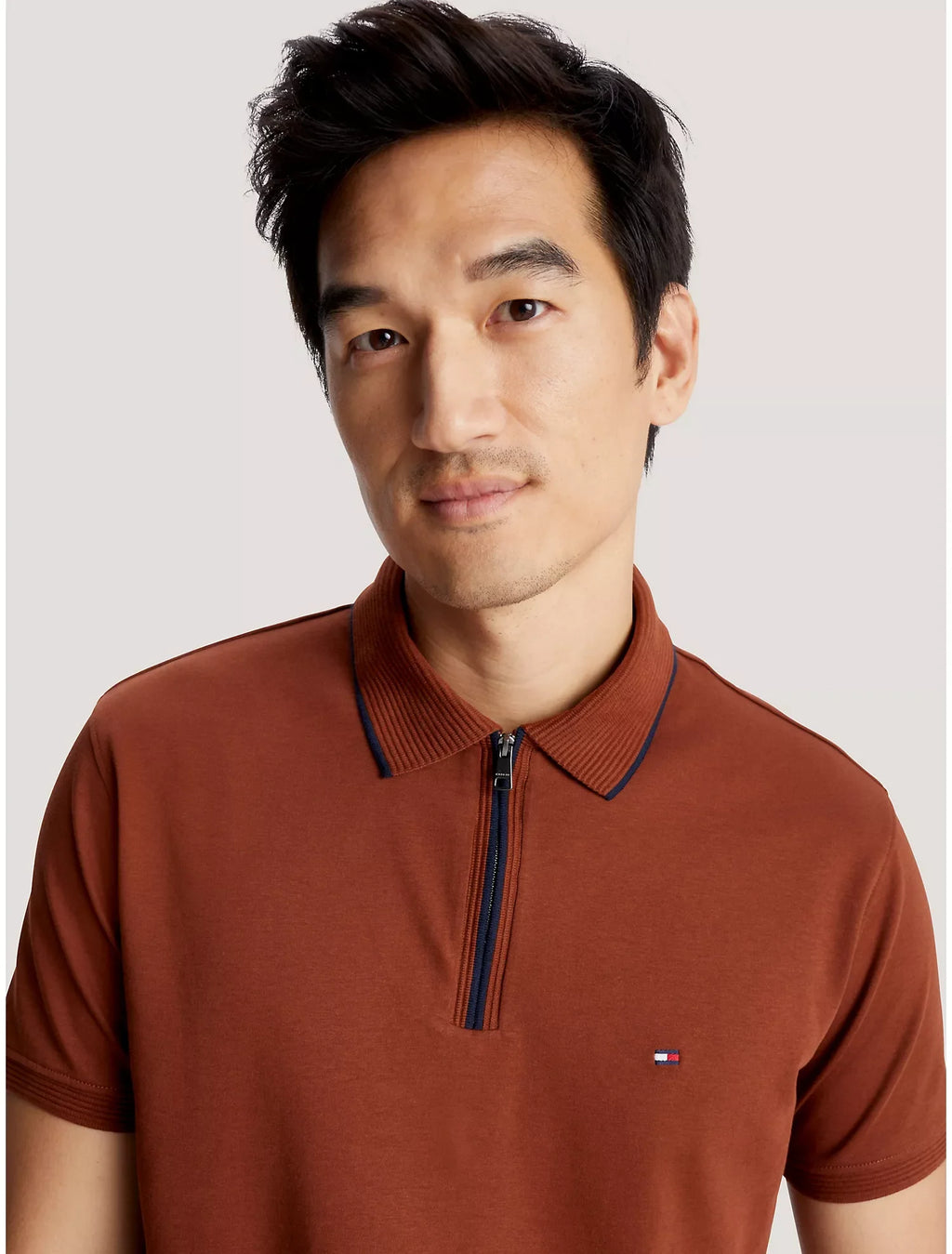Tommy Hilfiger Regular Fit Interlock Zip Polo - Men