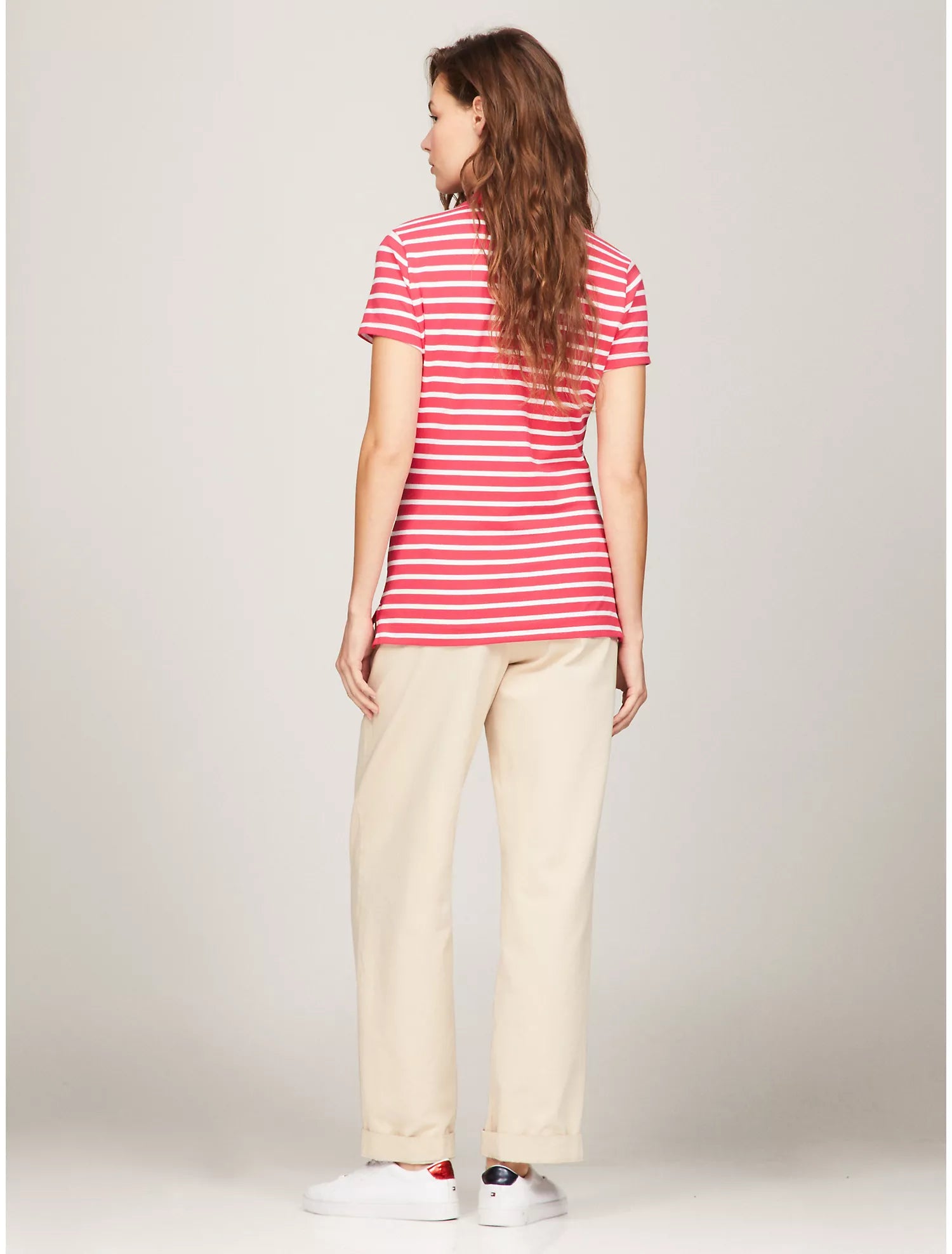 Tommy Hilfiger Slim Fit Stripe Stretch Cotton Polo - Women