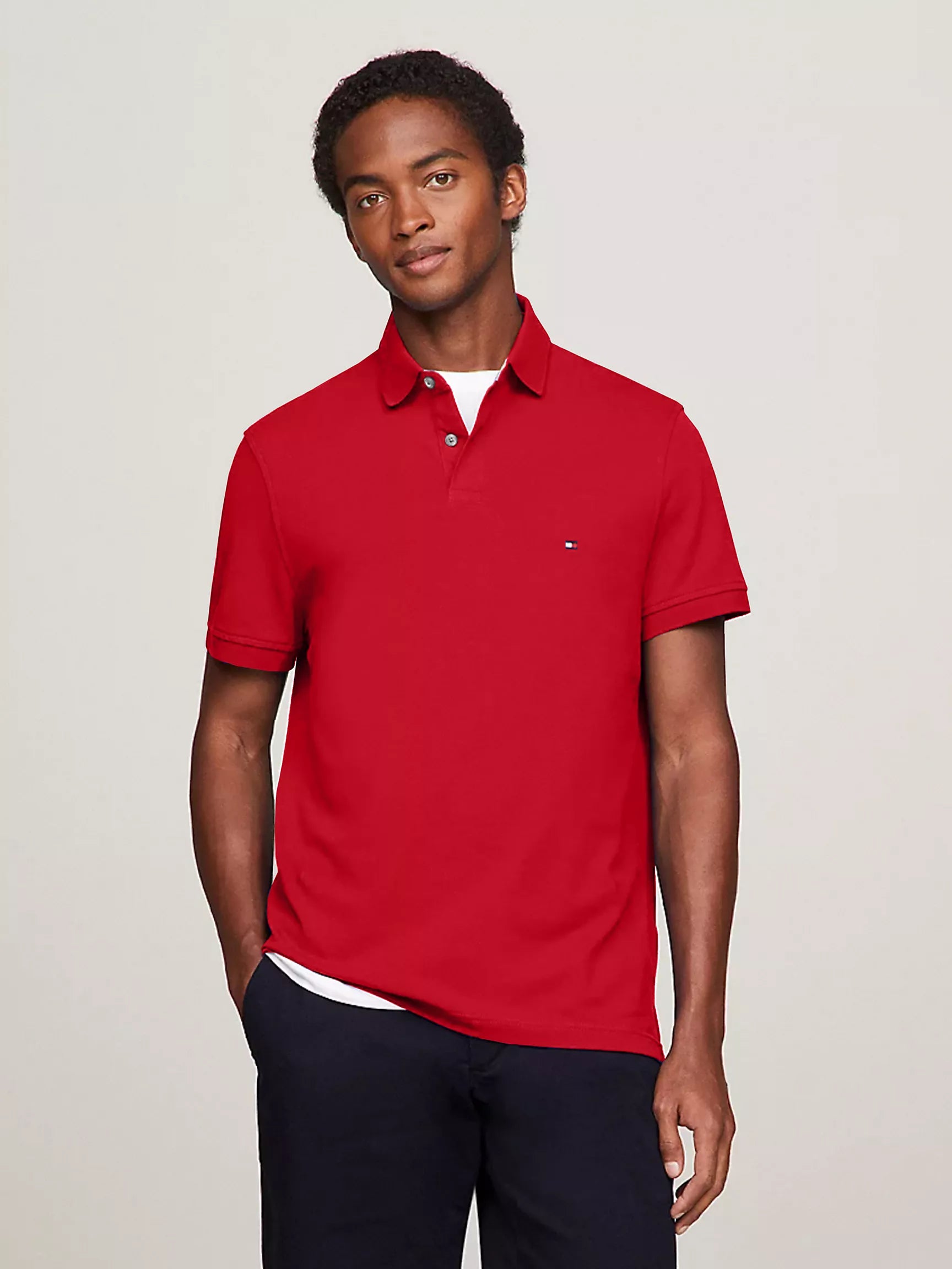 Tommy Hilfiger Men Polo Shirts Primary Red- Oshoplin