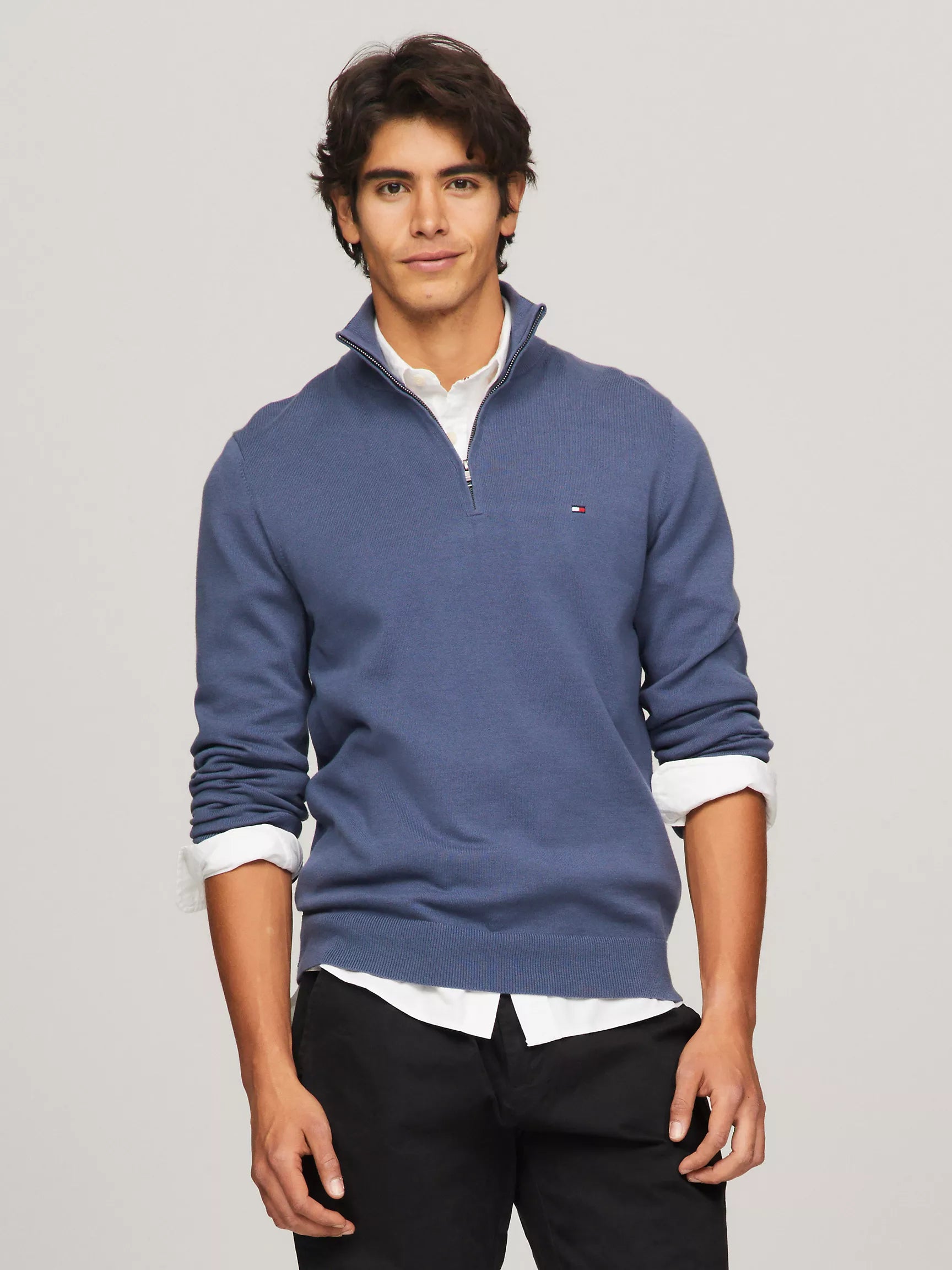 Tommy Hilfiger Men Hoodies + Sweatshirts Bank Blue- Oshoplin