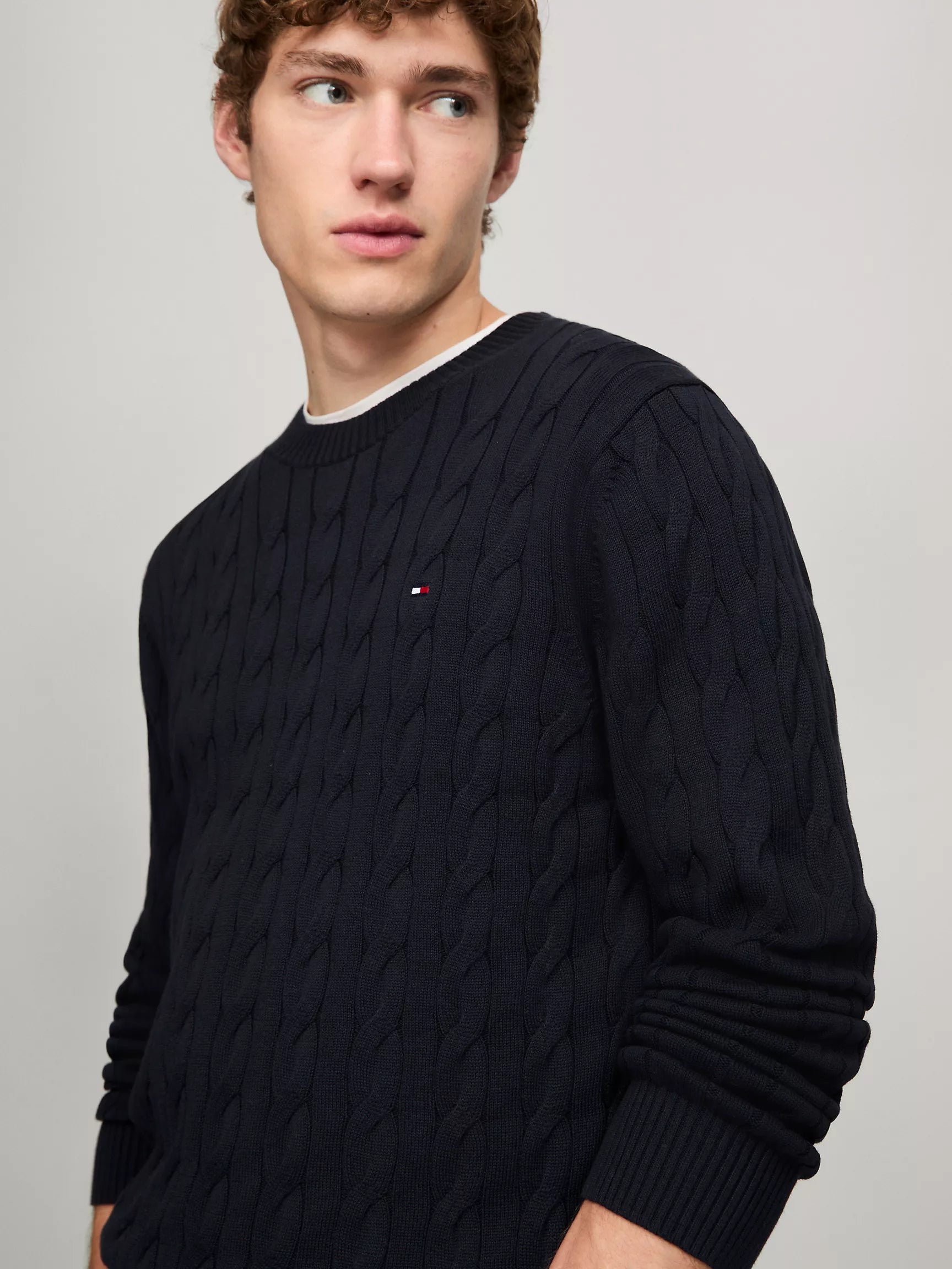 Tommy Hilfiger Cable Knit Crewneck Sweater - Men