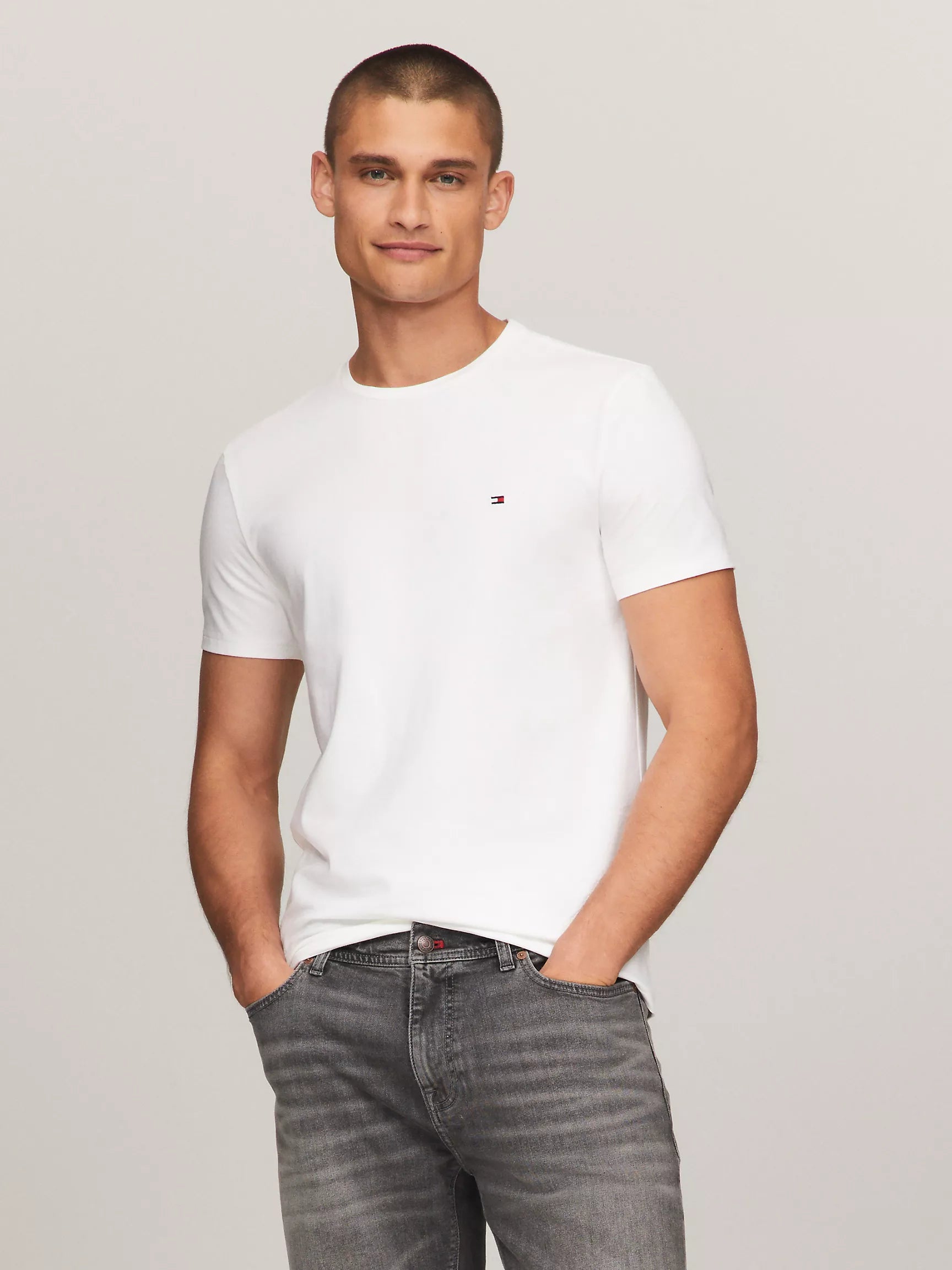 Tommy Hilfiger Men T-Shirts Optic White- Oshoplin