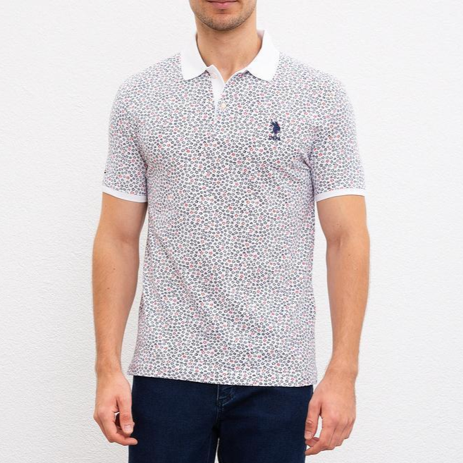 US Polo Assn. Printed Pattern Small Logo Polo Shirt - Men