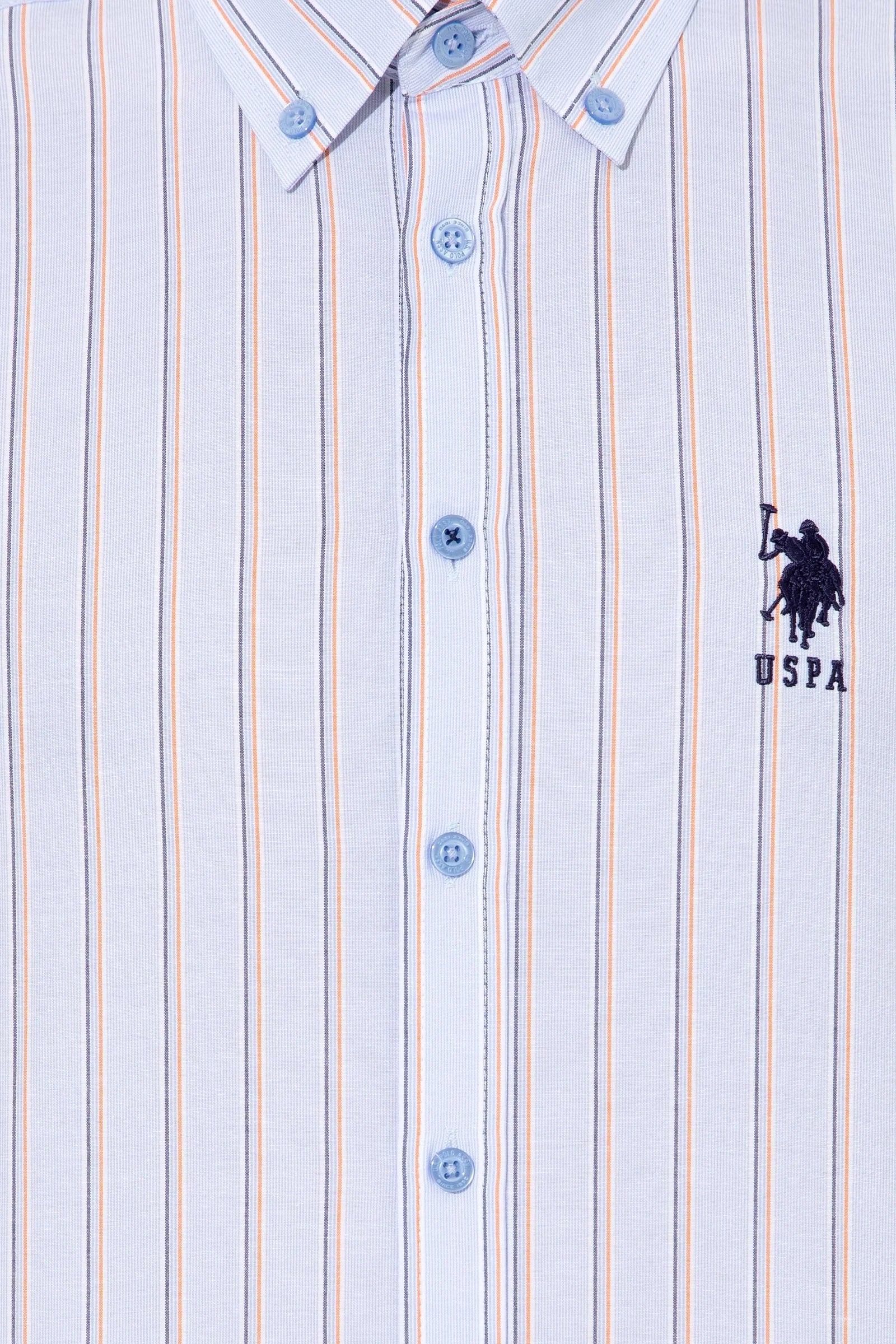 US Polo Assn. Regular Big Strips Shirt Long Sleeve USPA Logo - Men