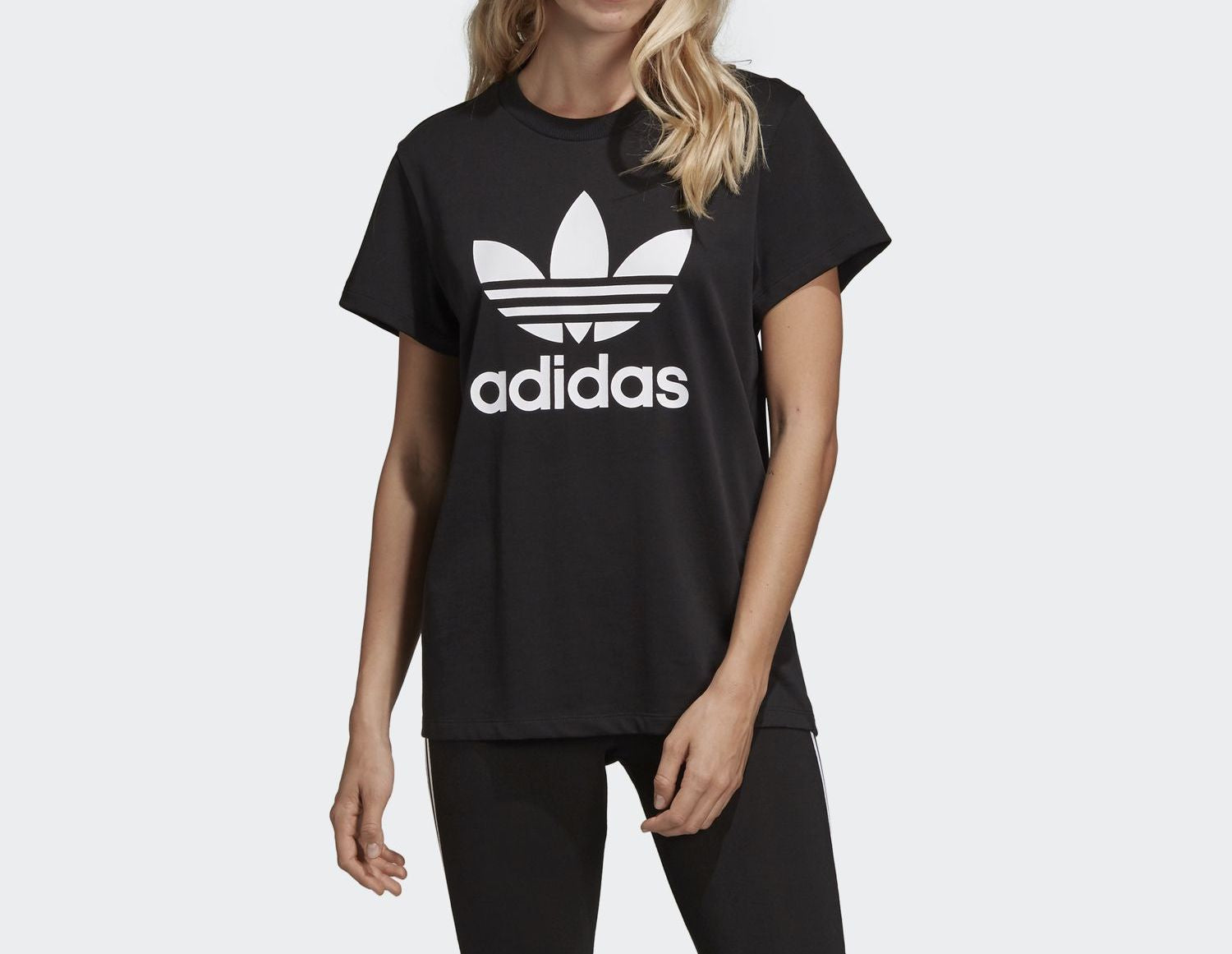 Adidas boyfriend hot sale trefoil tee