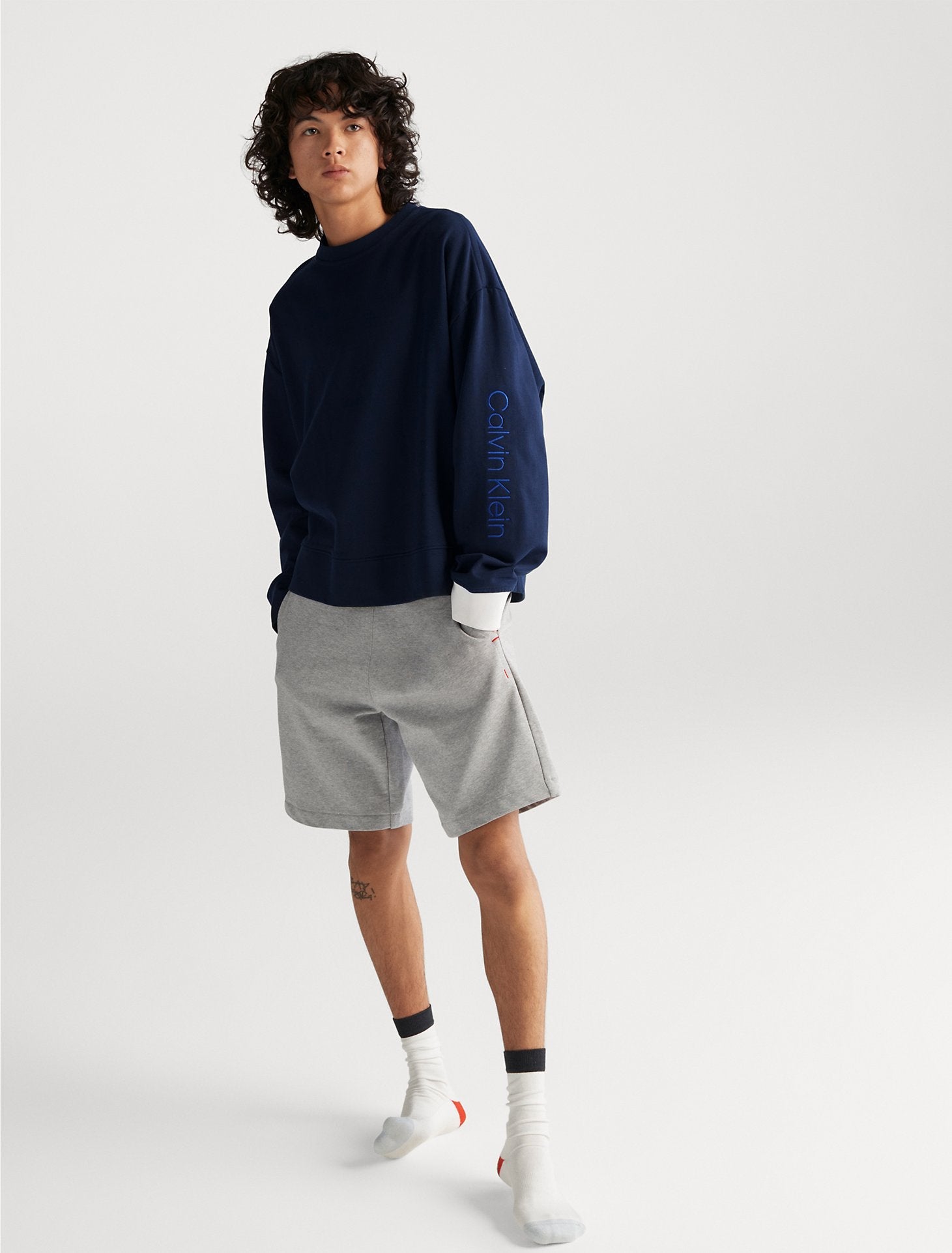 Calvin Klein Unisex Hoodies + Sweatshirts Navy- Oshoplin