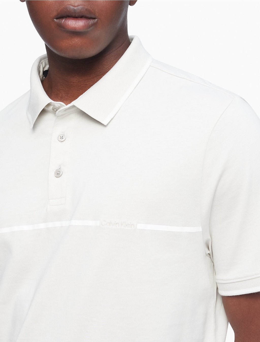 Calvin Klein Liquid Touch Chest Stripe Polo Shirt - Men