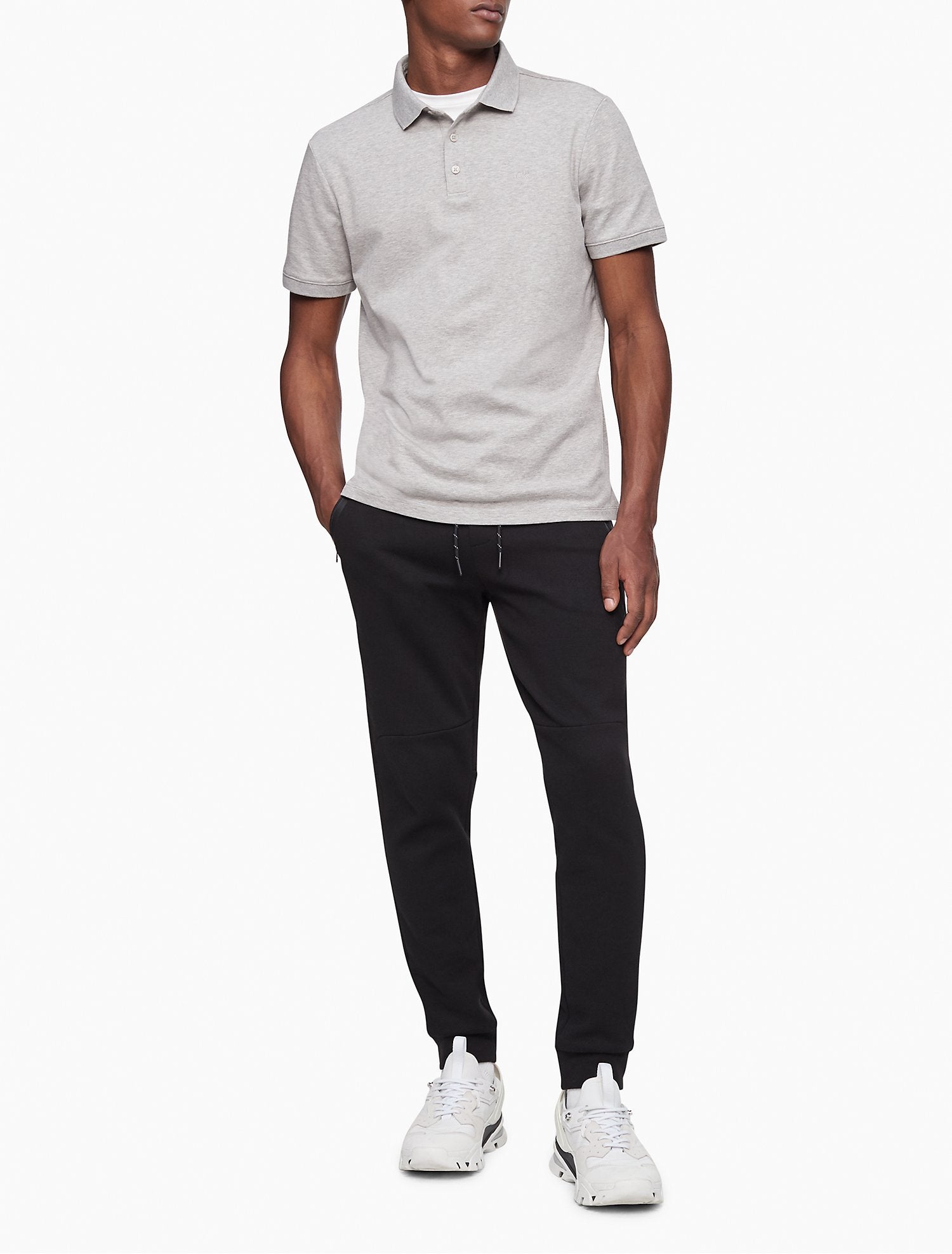 Calvin Klein Men Polo Shirts Heroic Grey Heather- Oshoplin