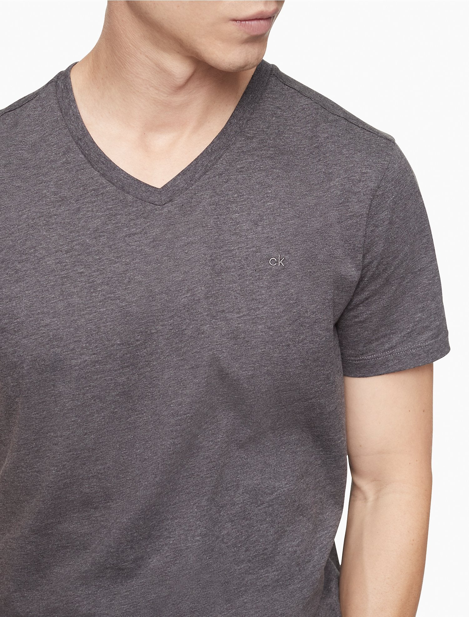 Calvin Klein Liquid Touch Slim Fit V-Neck Logo T-Shirt - Men