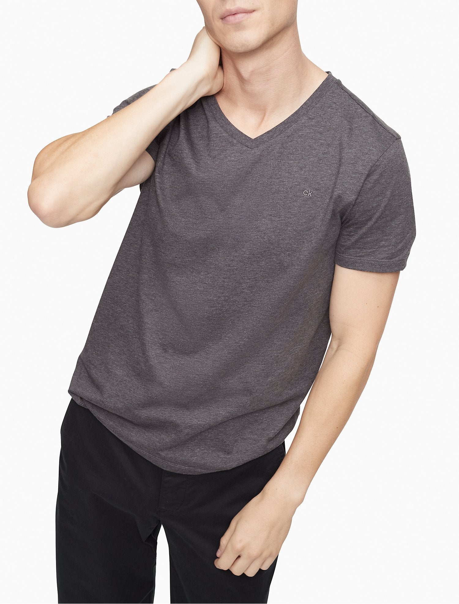 Calvin Klein Liquid Touch Slim Fit V-Neck Logo T-Shirt - Men