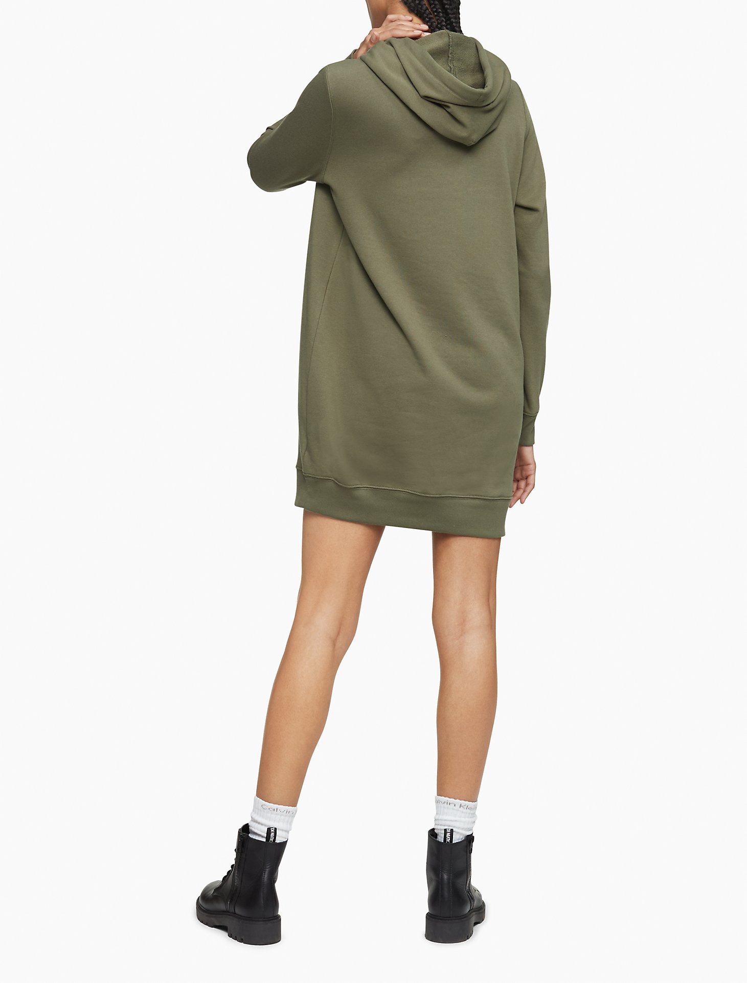 Calvin Klein French Terry Hooded Sweatshirt Dress - Women