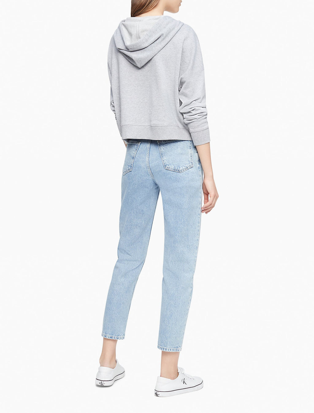 Calvin Klein Micro Monogram Logo Cropped Hoodie - Women