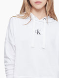 Calvin Klein Micro Monogram Logo Cropped Hoodie - Women