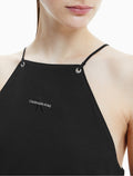 Calvin Klein Monogram Logo Halter Tie Neck Maxi Dress - Women