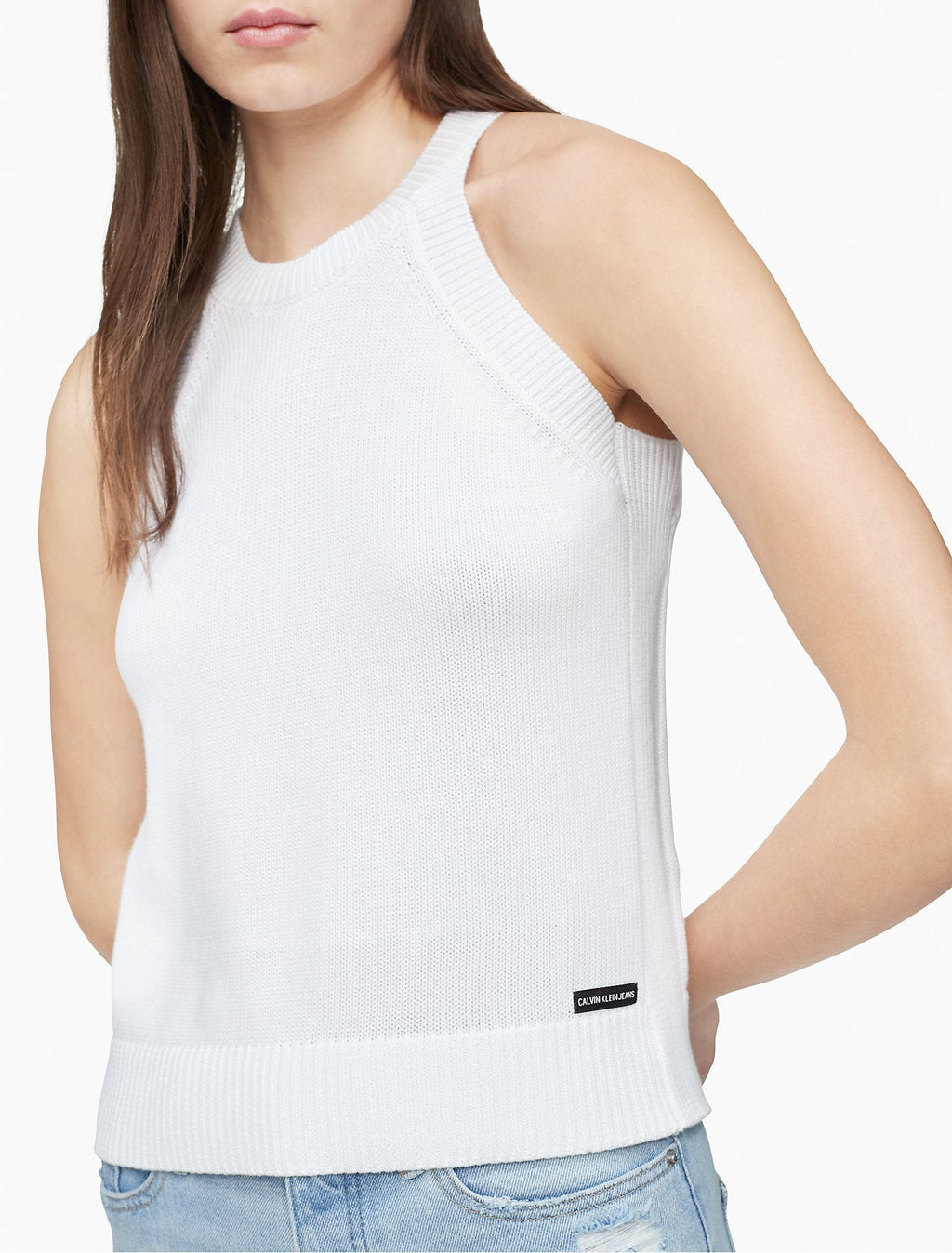 Calvin Klein Open Stitch Sleeveless Sweater - Women