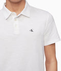 Calvin Klein Monogram Logo Slub Polo Shirt - Men