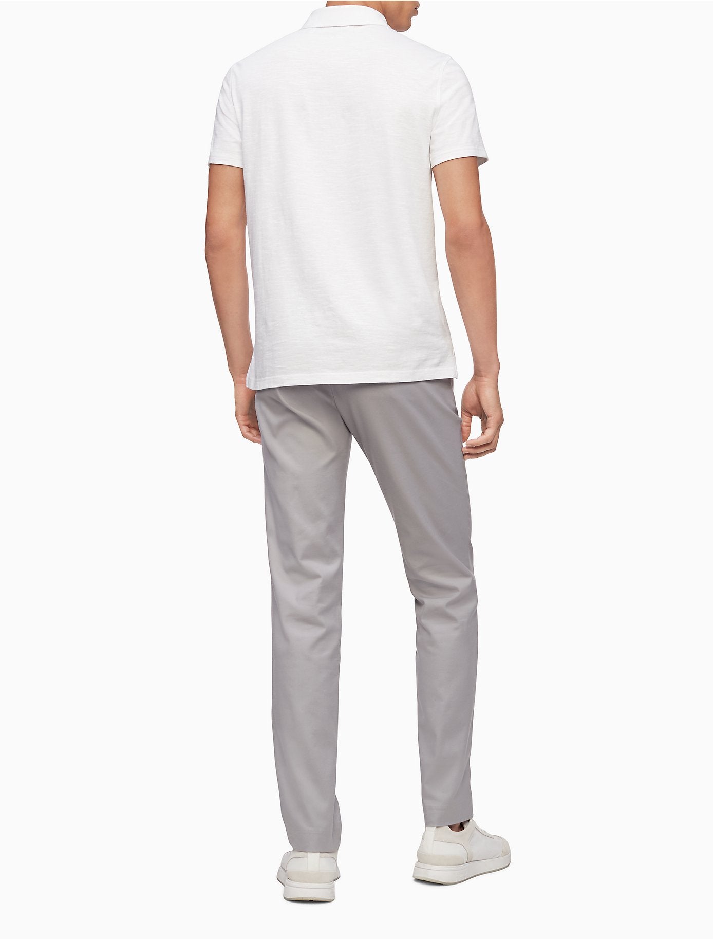 Calvin Klein Monogram Logo Slub Polo Shirt - Men