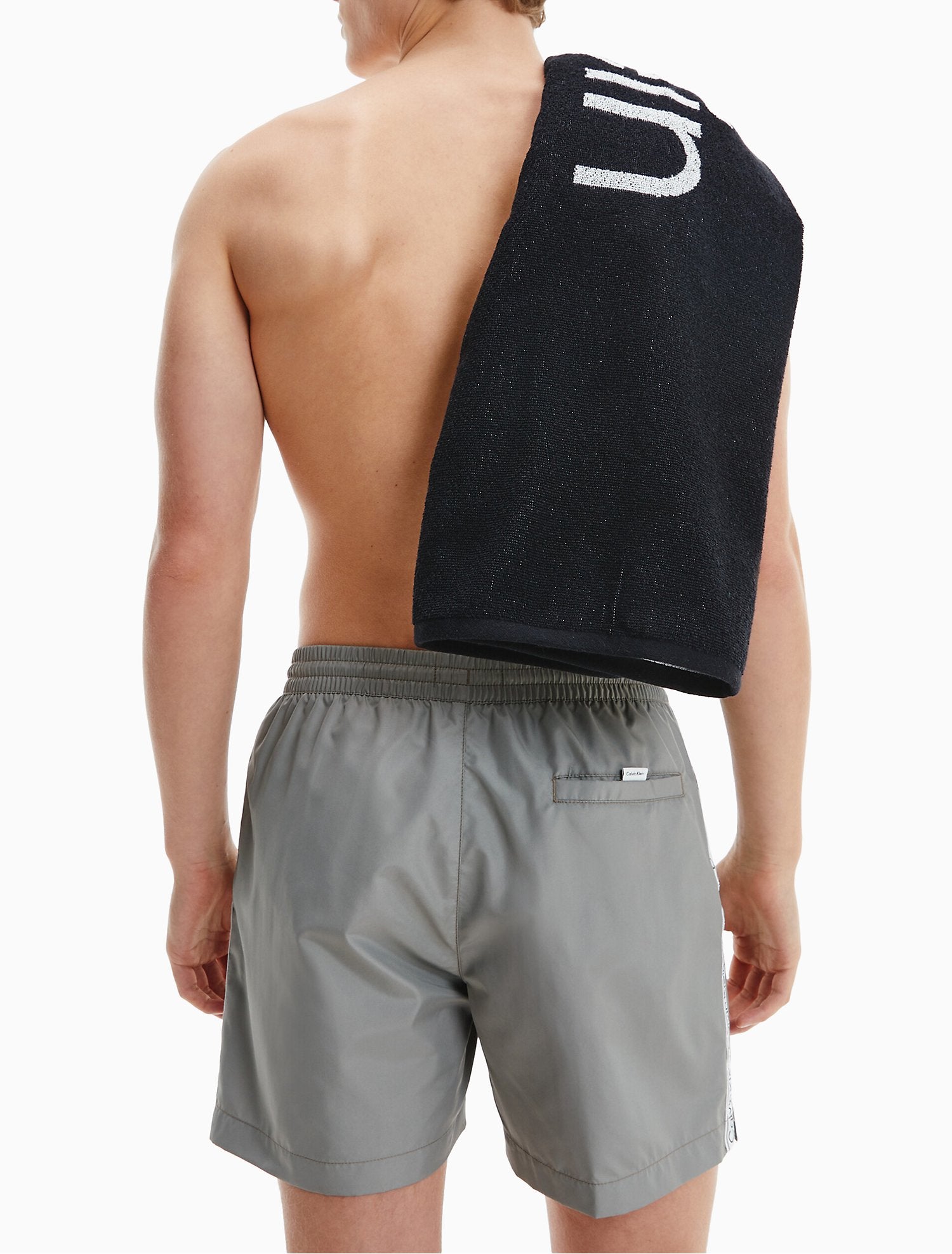 Calvin Klein Logo Tape Drawstring Short Swim Shorts - Men