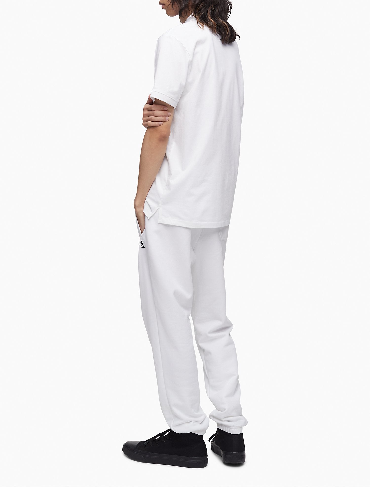 Calvin Klein Smooth Cotton Monogram Logo Polo Shirt - Men