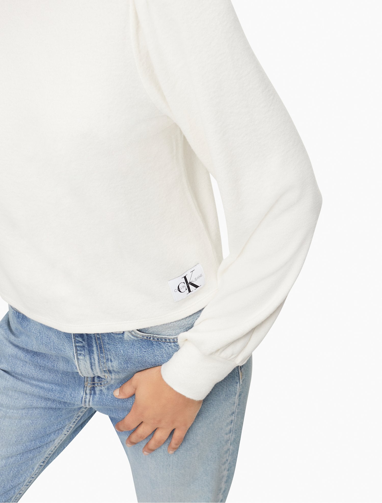 Calvin Klein Mock Neck Blouson Sleeve Sweater - Women