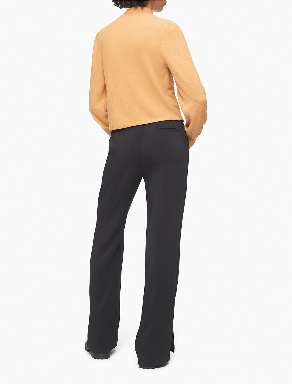 Calvin Klein Mock Neck Blouson Sleeve Sweater - Women