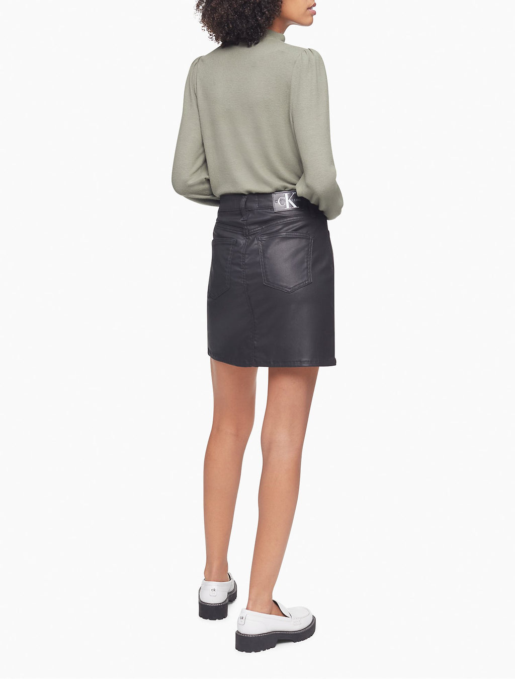 Calvin Klein Mock Neck Blouson Sleeve Sweater - Women