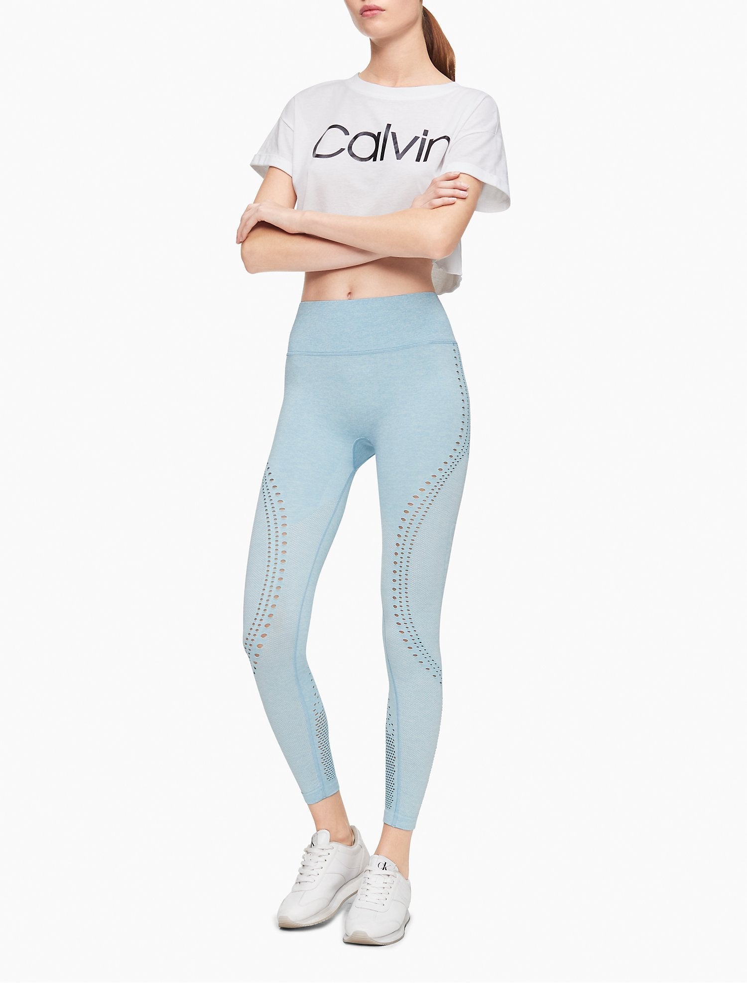 Calvin Klein Women Leggings Misty Aqua- Oshoplin
