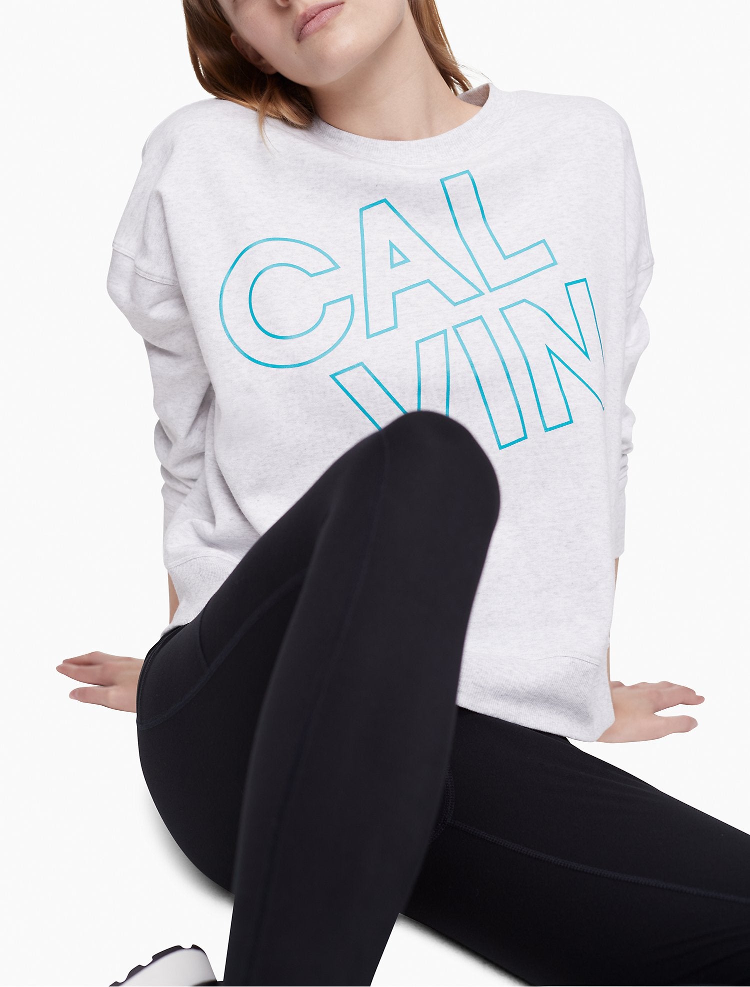 Calvin Klein Performance Outline Logo Crewneck Sweatshirt - Women
