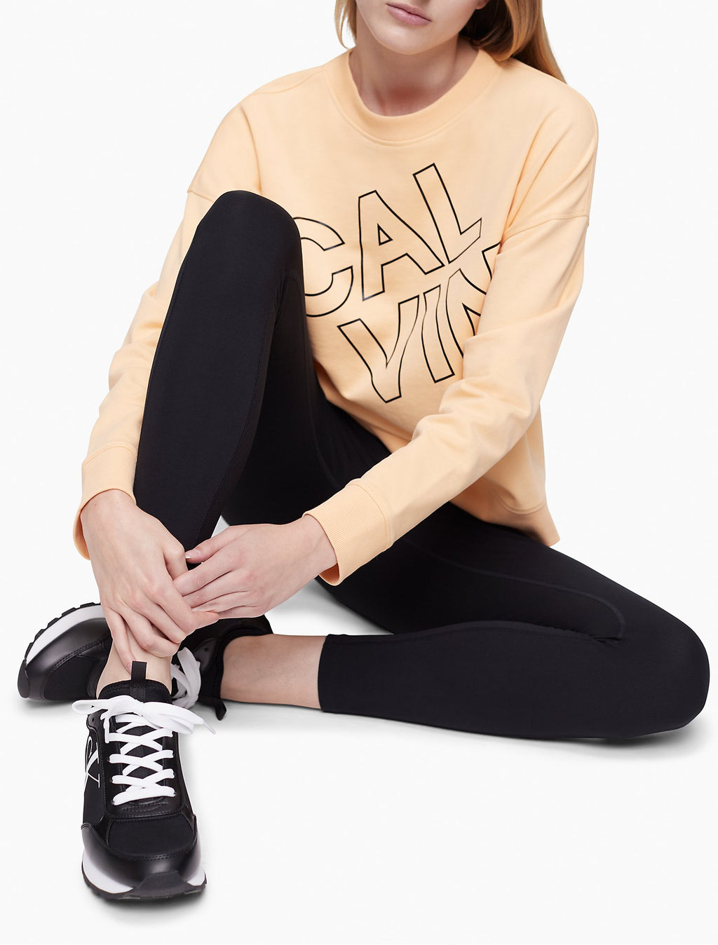 Calvin Klein Performance Outline Logo Crewneck Sweatshirt - Women